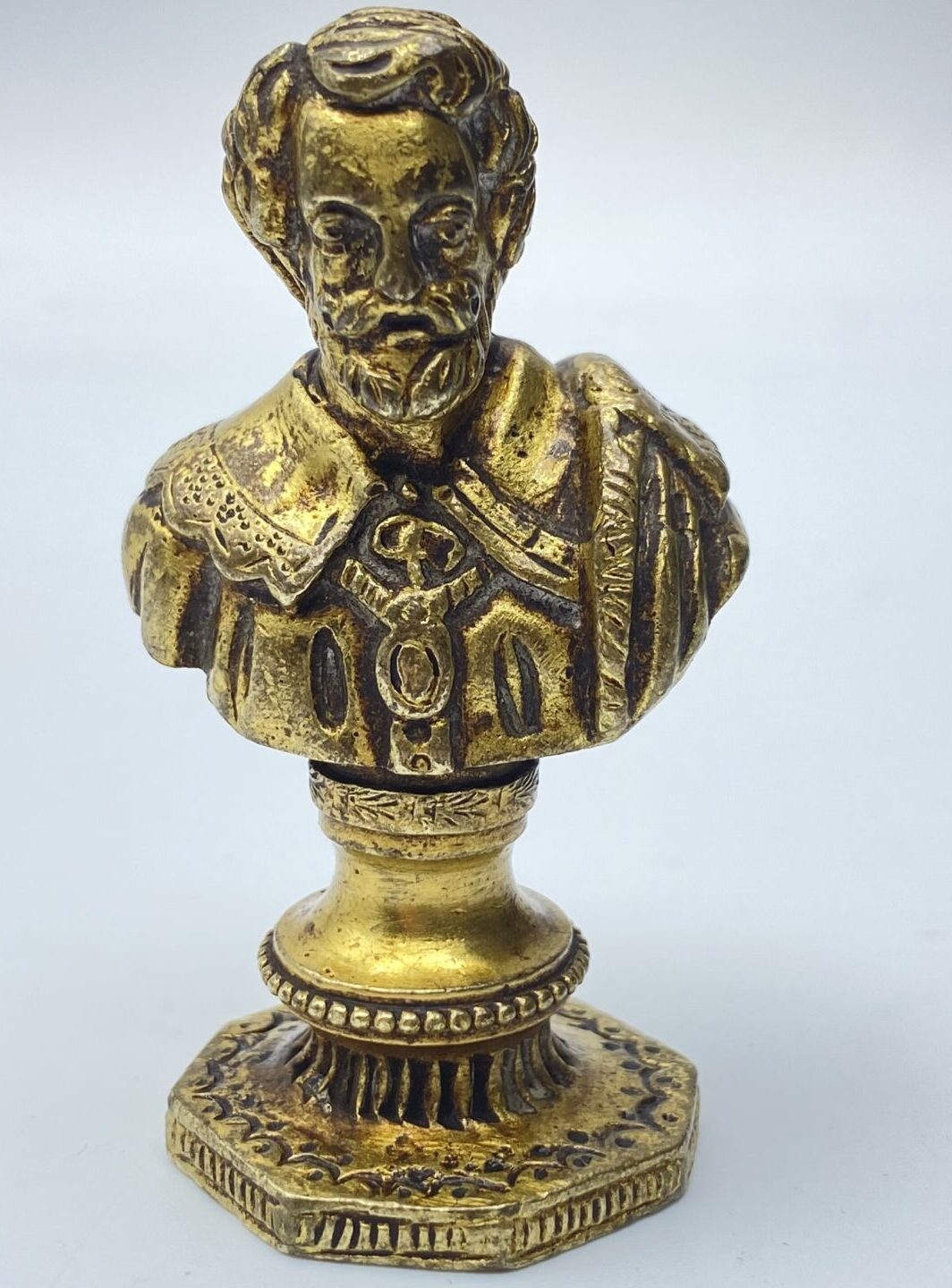 MINIATURA DI MEZZOBUSTO IN BRONZO DORATO XIX sec.
