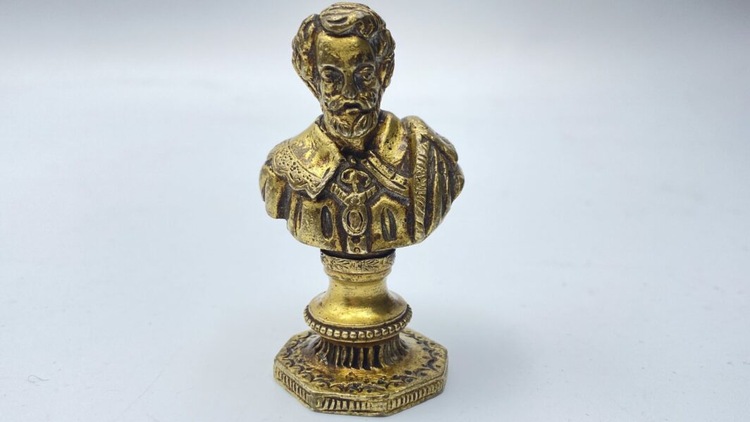 MINIATURA DI MEZZOBUSTO IN BRONZO DORATO XIX sec.