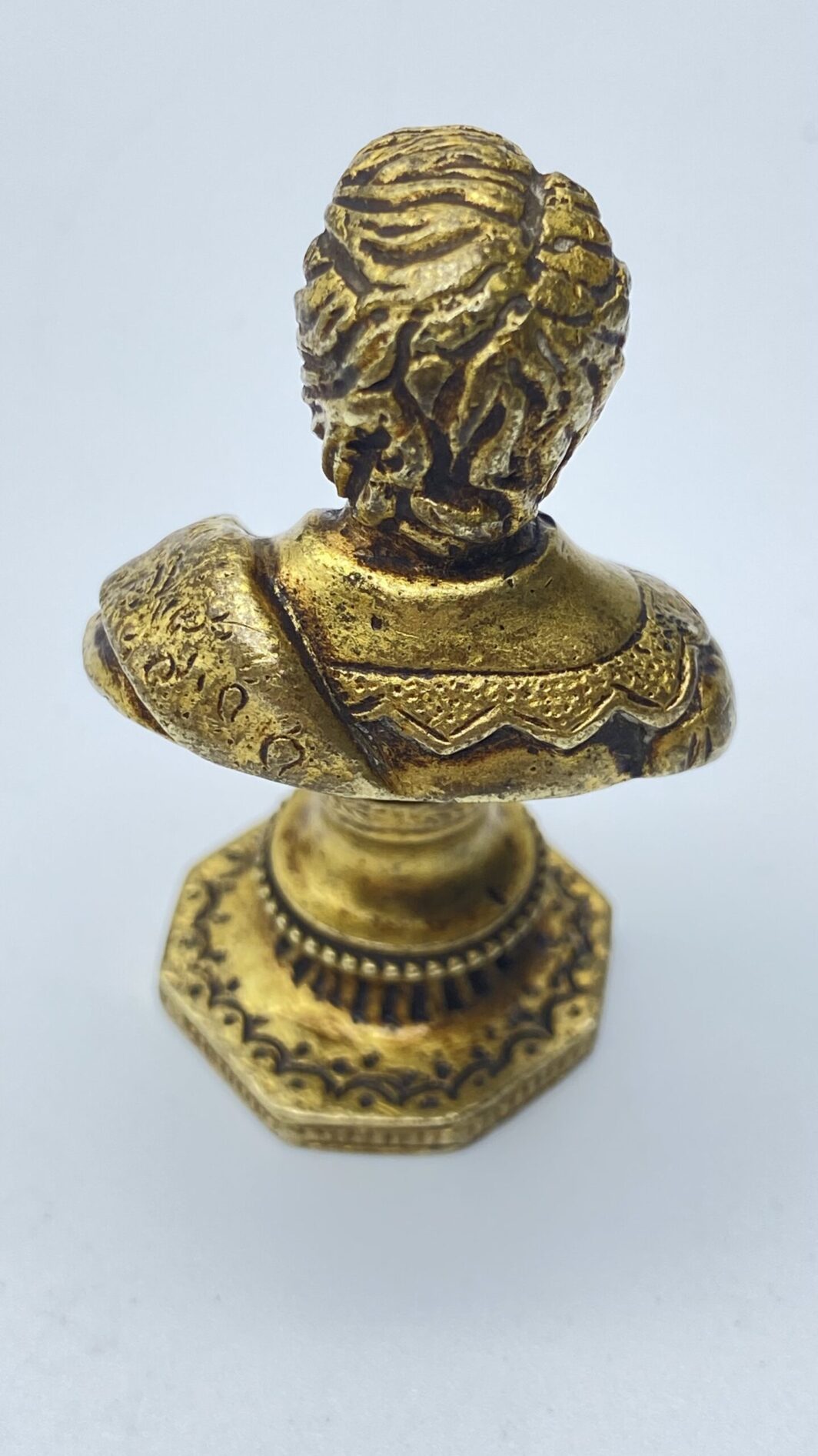 MINIATURA DI MEZZOBUSTO IN BRONZO DORATO XIX sec. - immagine 4