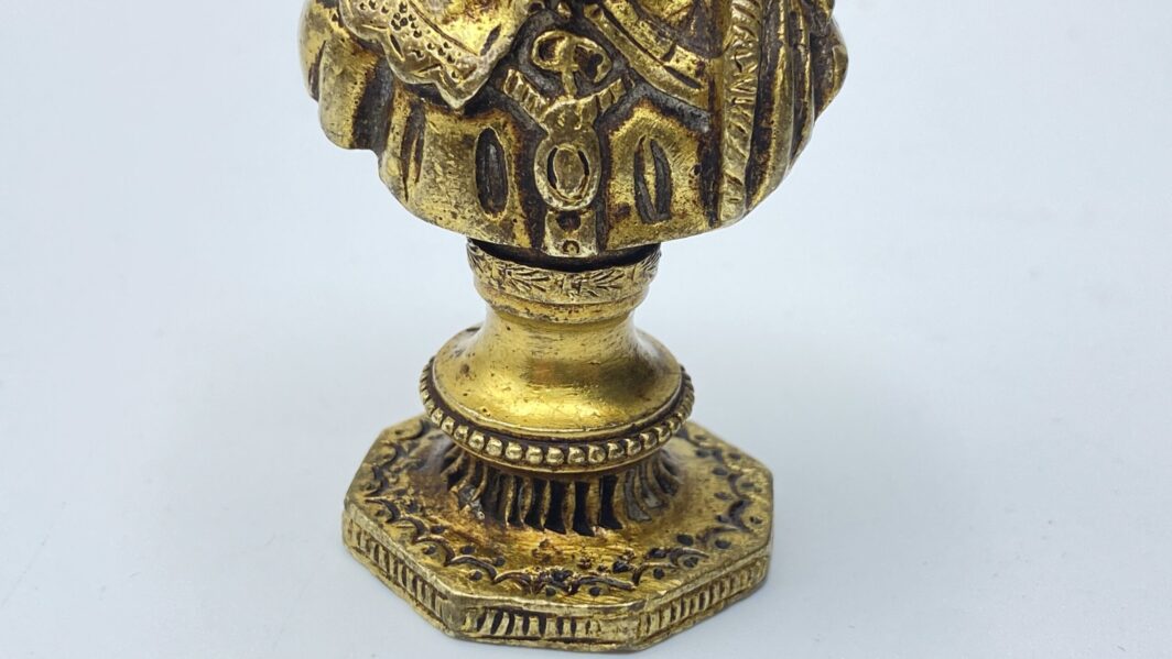MINIATURA DI MEZZOBUSTO IN BRONZO DORATO XIX sec. - immagine 2