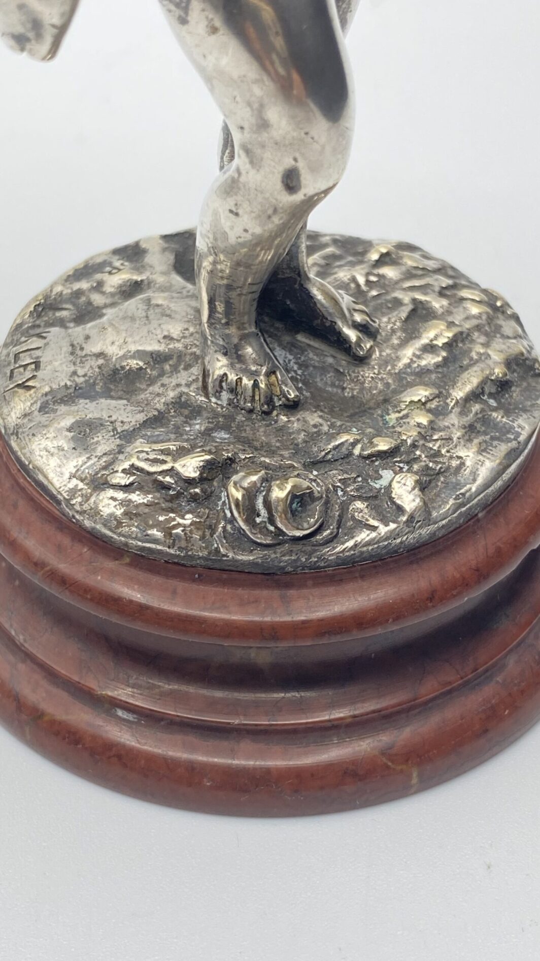ANGELO CON CESTO, IN BRONZO ARGENTATO XIX sec. - immagine 6
