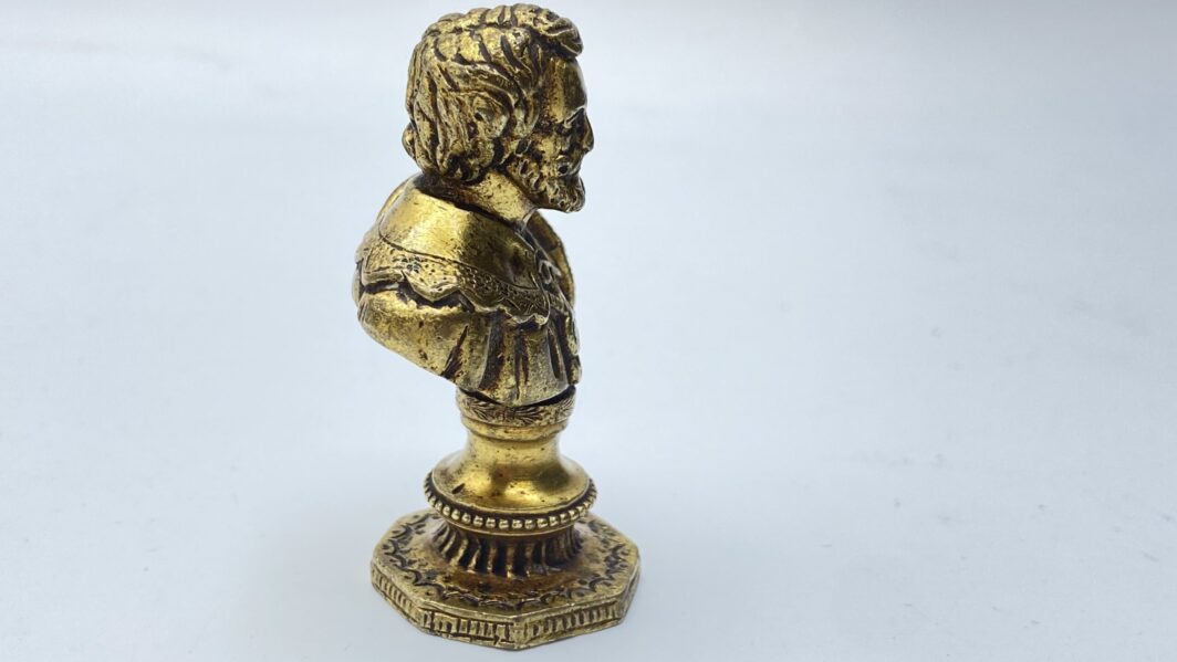 MINIATURA DI MEZZOBUSTO IN BRONZO DORATO XIX sec. - immagine 8