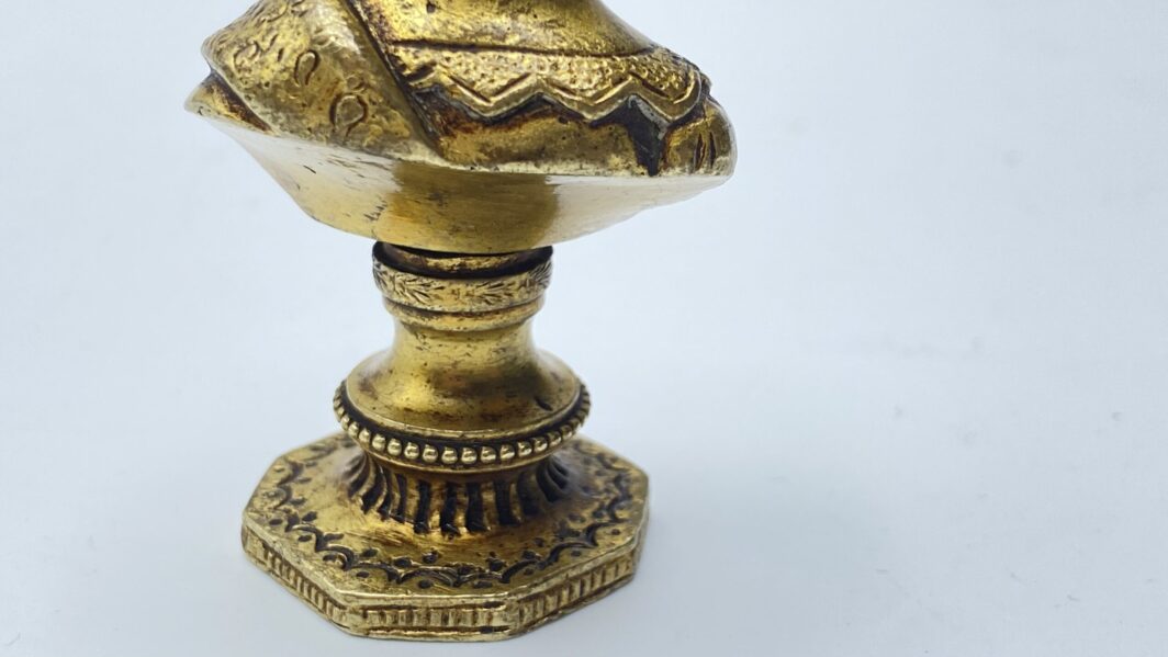 MINIATURA DI MEZZOBUSTO IN BRONZO DORATO XIX sec. - immagine 6