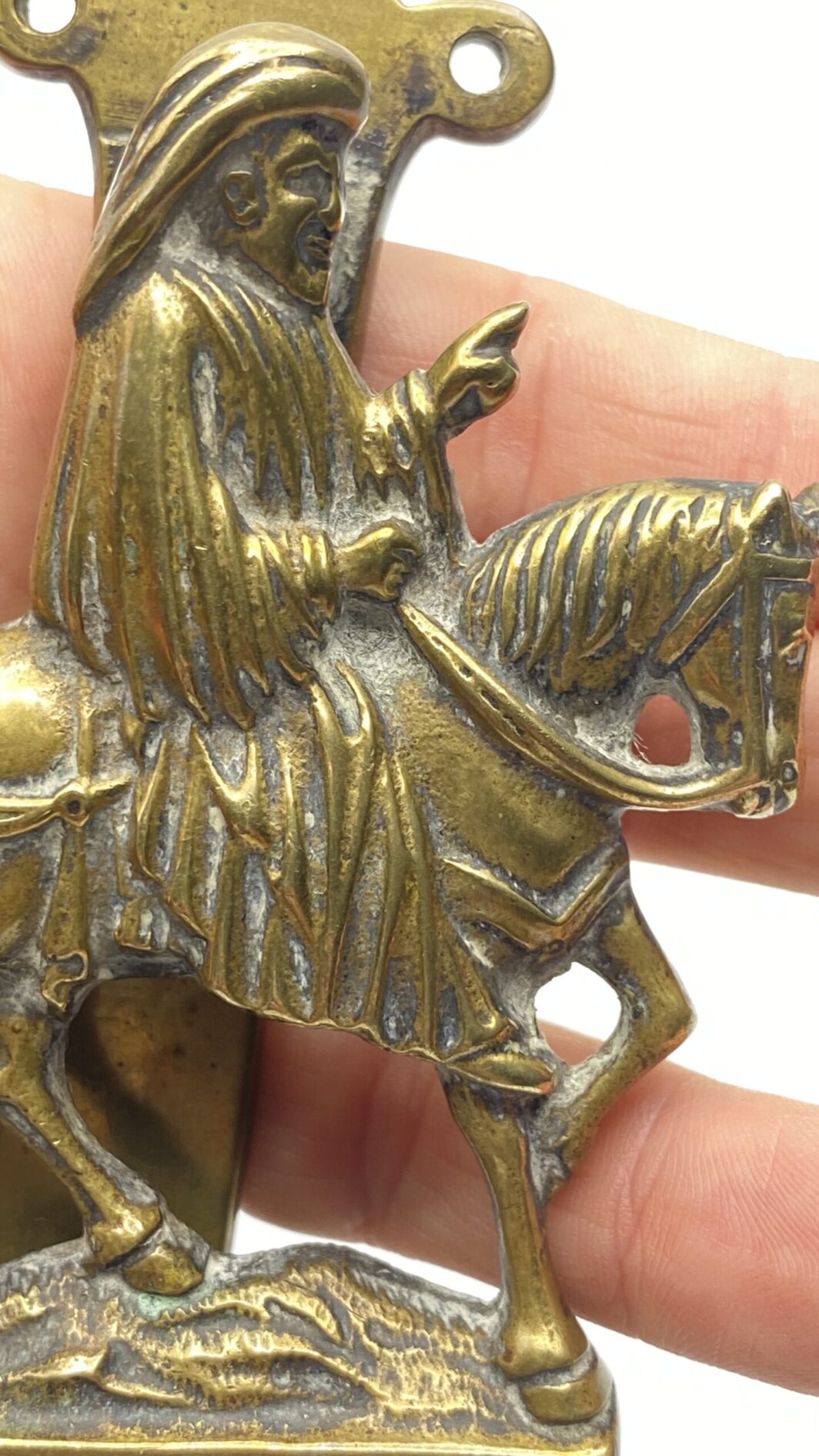 BATACCHIO IN BRONZO DORATO, CON GEOFFREY CHAUCER. XIX sec. - immagine 8