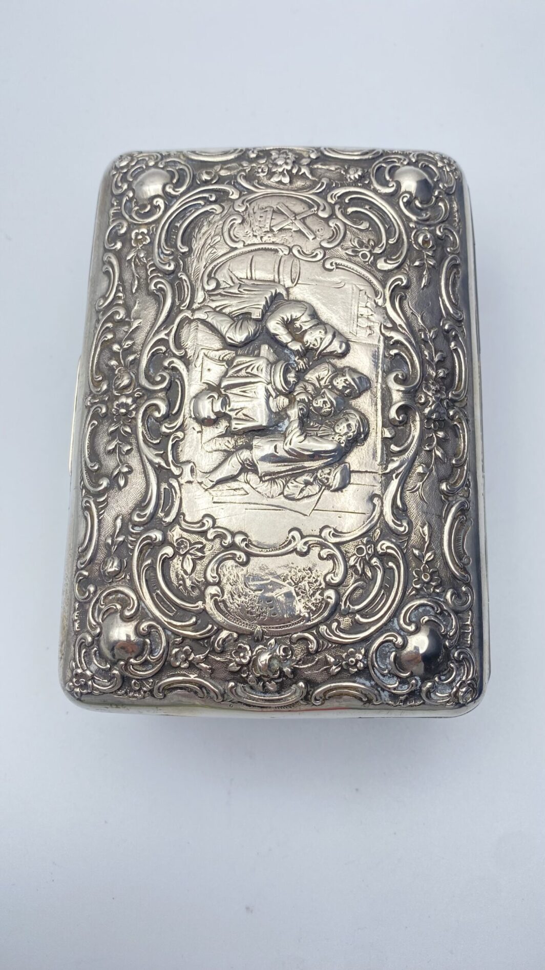 ANTICA ZUCCHERIERA TEDESCA IN ARGENTO CON INTERNO IN VERMEIL. GERMANIA XIX sec. - immagine 6
