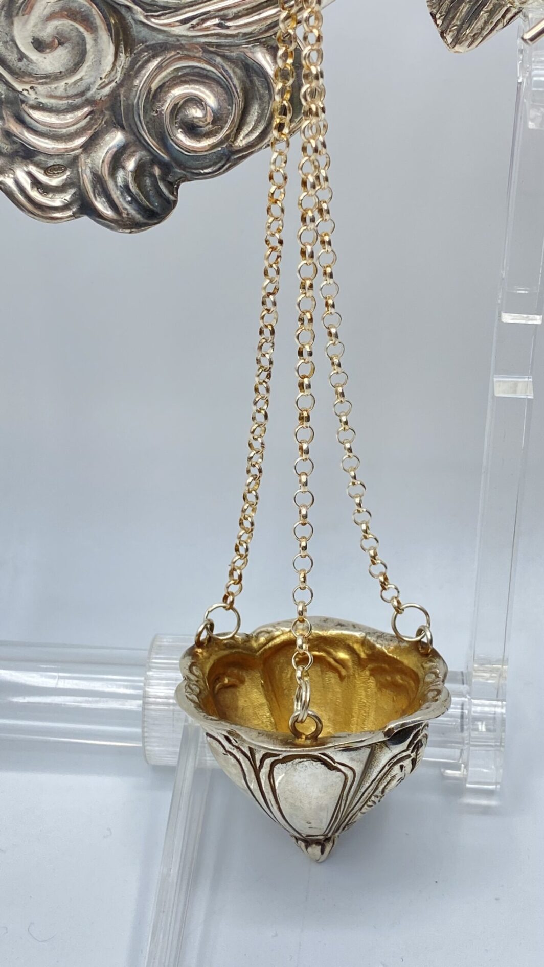 ANGELO CON ACQUASANTIERA IN ARGENTO XX sec. - immagine 4