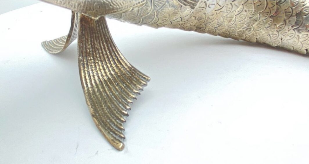 GRANDE PESCE SNODATO IN ARGENTO. XX sec. - immagine 8