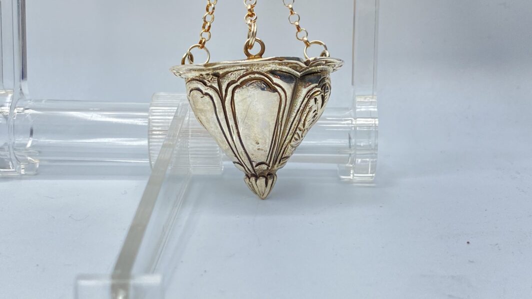 ANGELO CON ACQUASANTIERA IN ARGENTO XX sec. - immagine 13