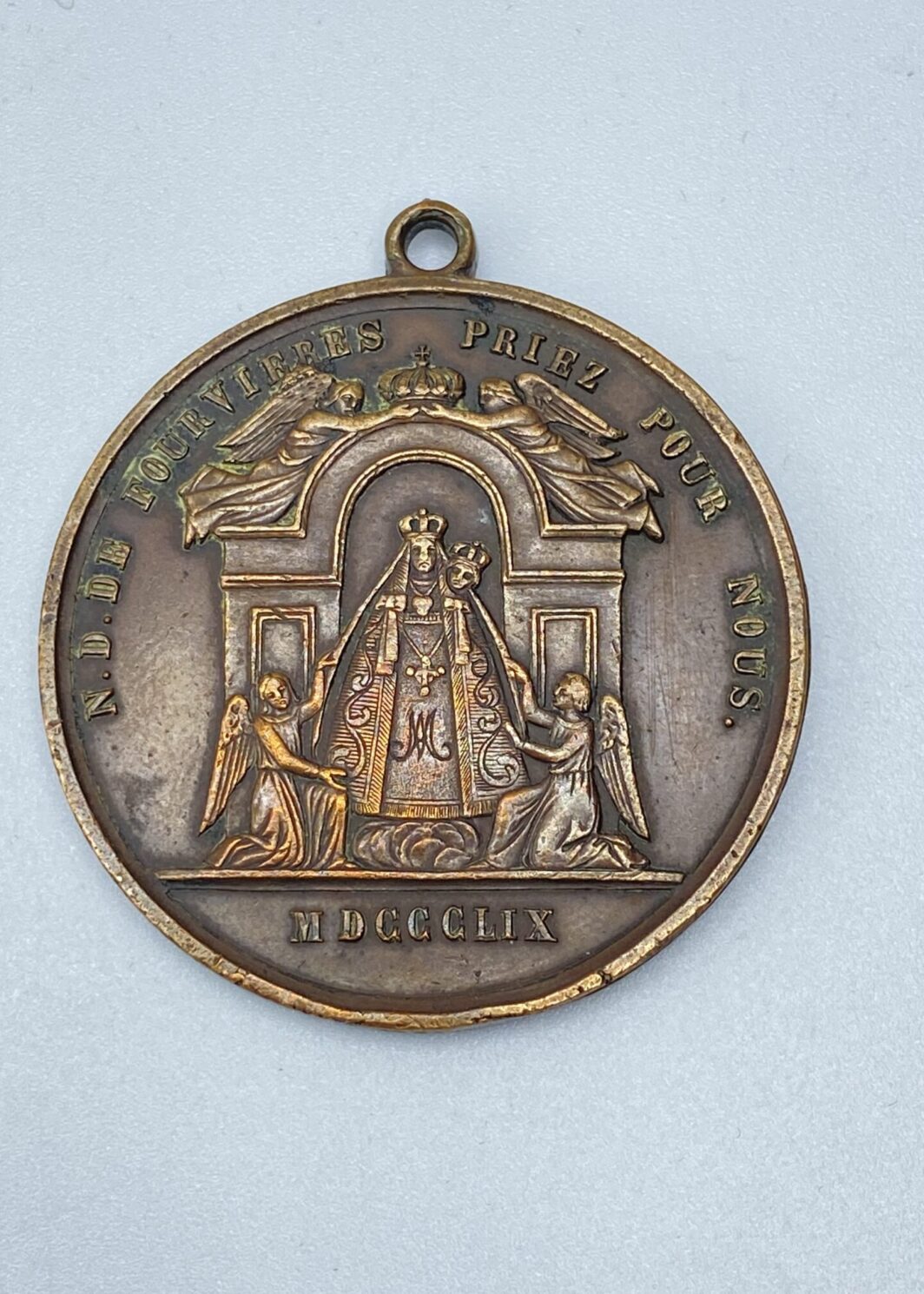 MEDAGLIA VOTIVA IN BRONZO XIX sec.