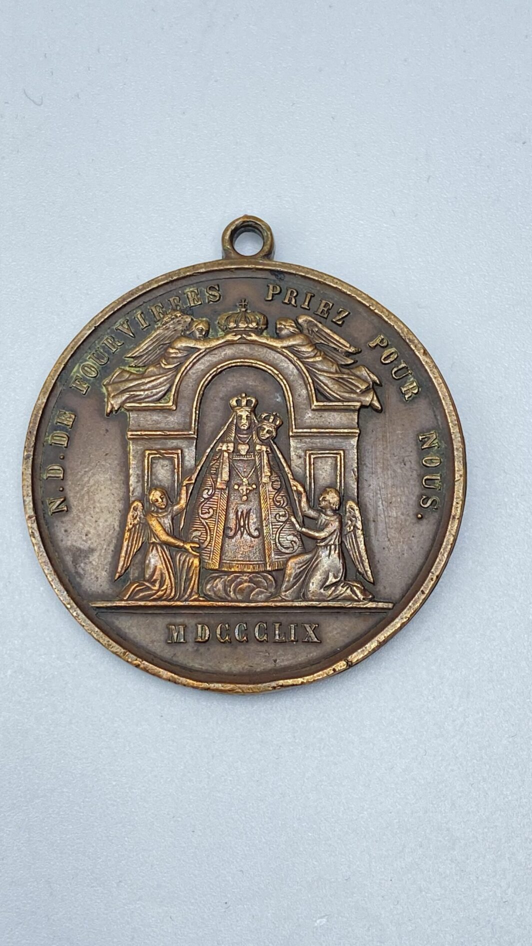 MEDAGLIA VOTIVA IN BRONZO XIX sec.