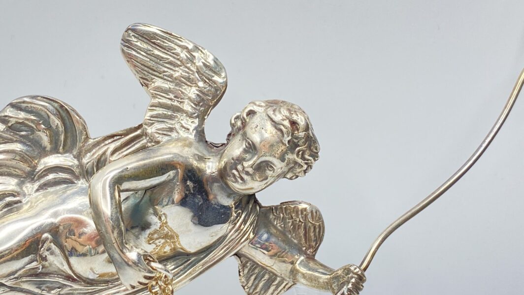 ANGELO CON ACQUASANTIERA IN ARGENTO XX sec. - immagine 6