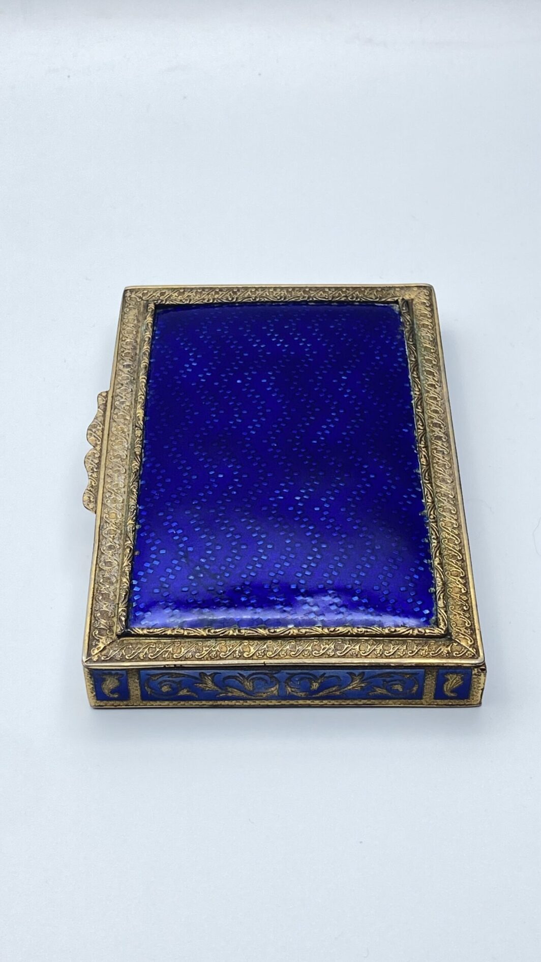 STRAORDINARIA SCATOLA DA SCRITTOIO IN BRONZO E SMALTI  A FUOCO BLU DE ROI. FRANCIA XIX SEC. - immagine 4