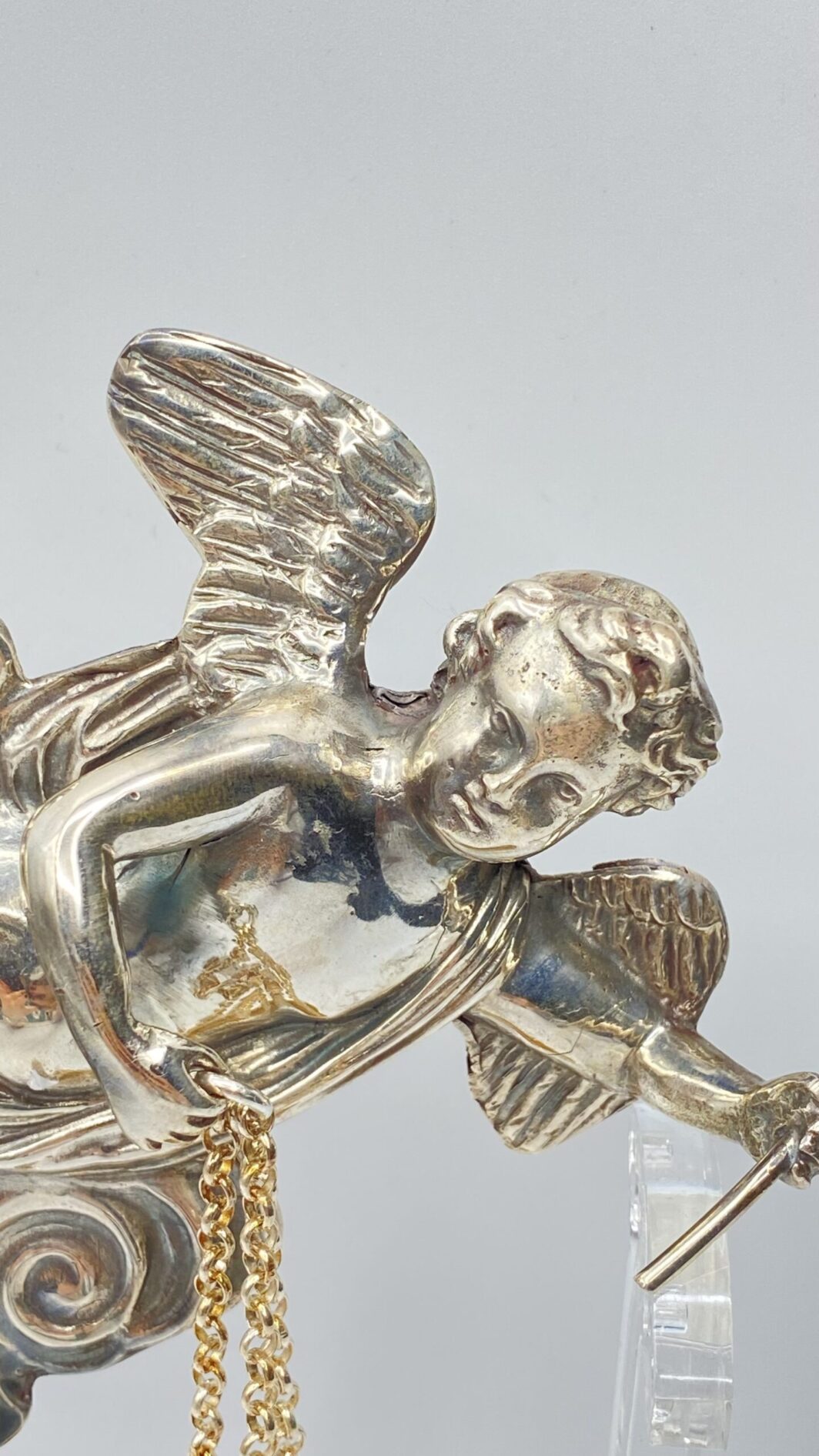 ANGELO CON ACQUASANTIERA IN ARGENTO XX sec. - immagine 2