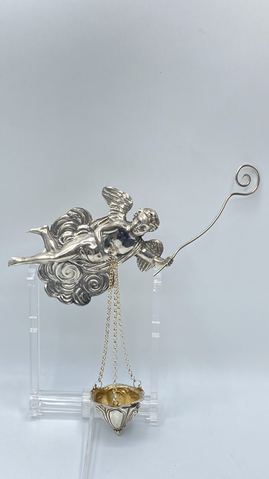 ANGELO CON ACQUASANTIERA IN ARGENTO XX sec. - immagine 9