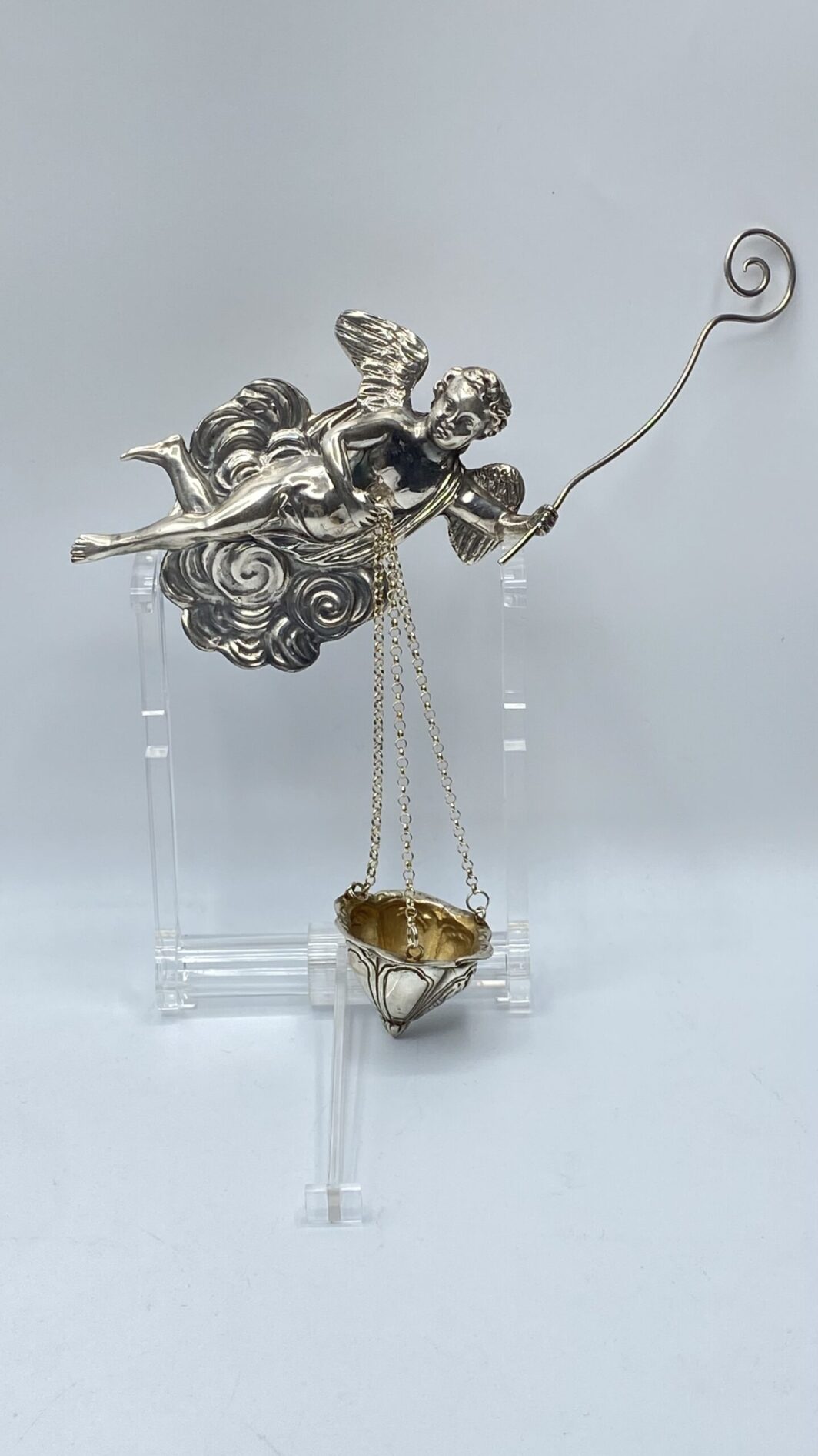 ANGELO CON ACQUASANTIERA IN ARGENTO XX sec. - immagine 3