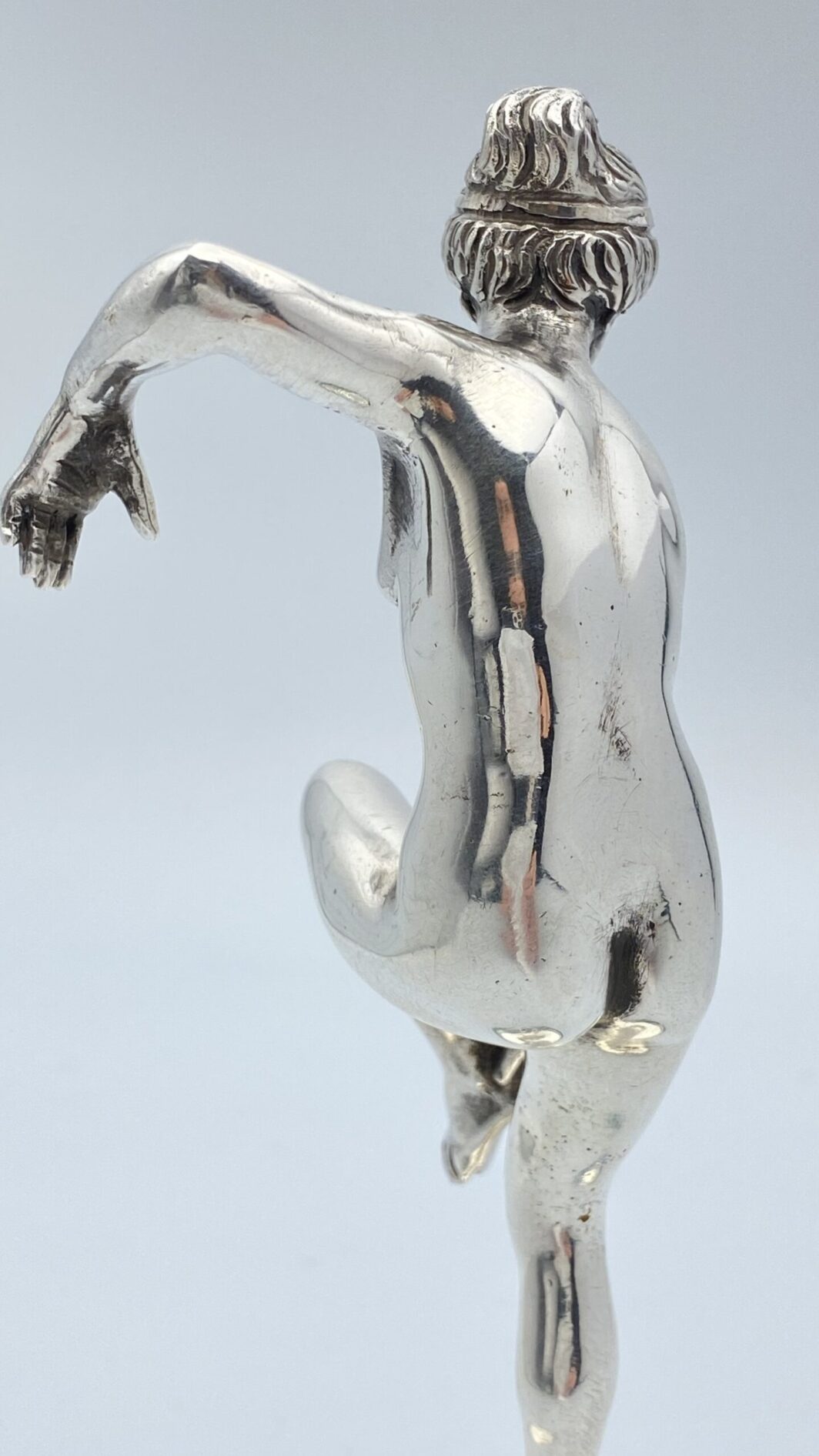 FIGURA DI MUSA IN STILE NEOCLASSICO, IN ARGENTO 800 MASSICCIO, CON BASE IN MALACHITE. ITALIA INIZI ‘900. - immagine 18