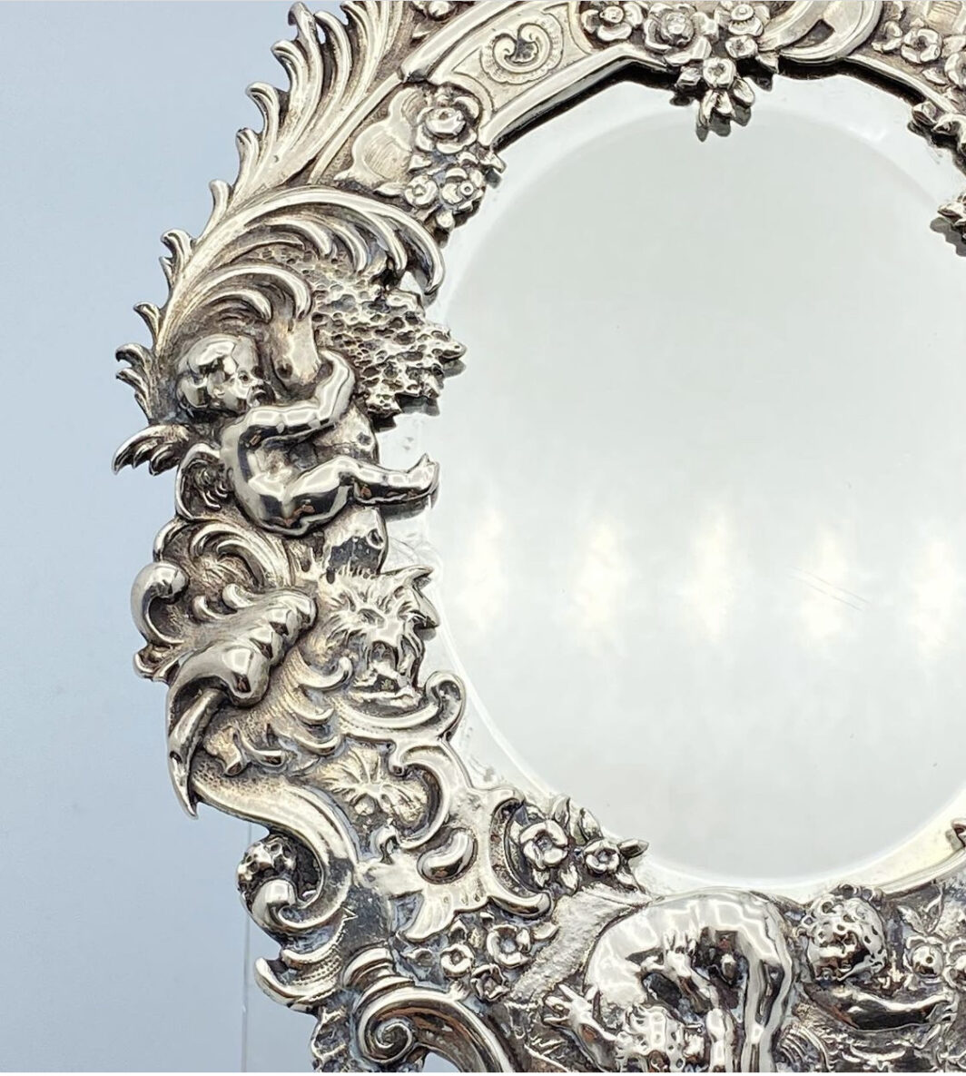 SPECCHIO DA TOELETTA IN ARGENTO. XVIII sec. - immagine 6