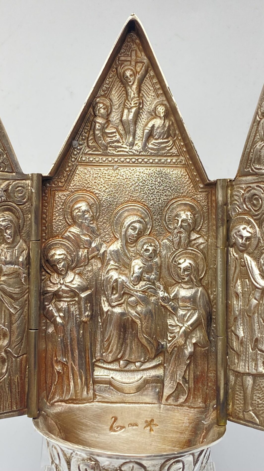 ACQUASANTIERA TRIPARTITA IN ARGENTO XX sec. - immagine 3