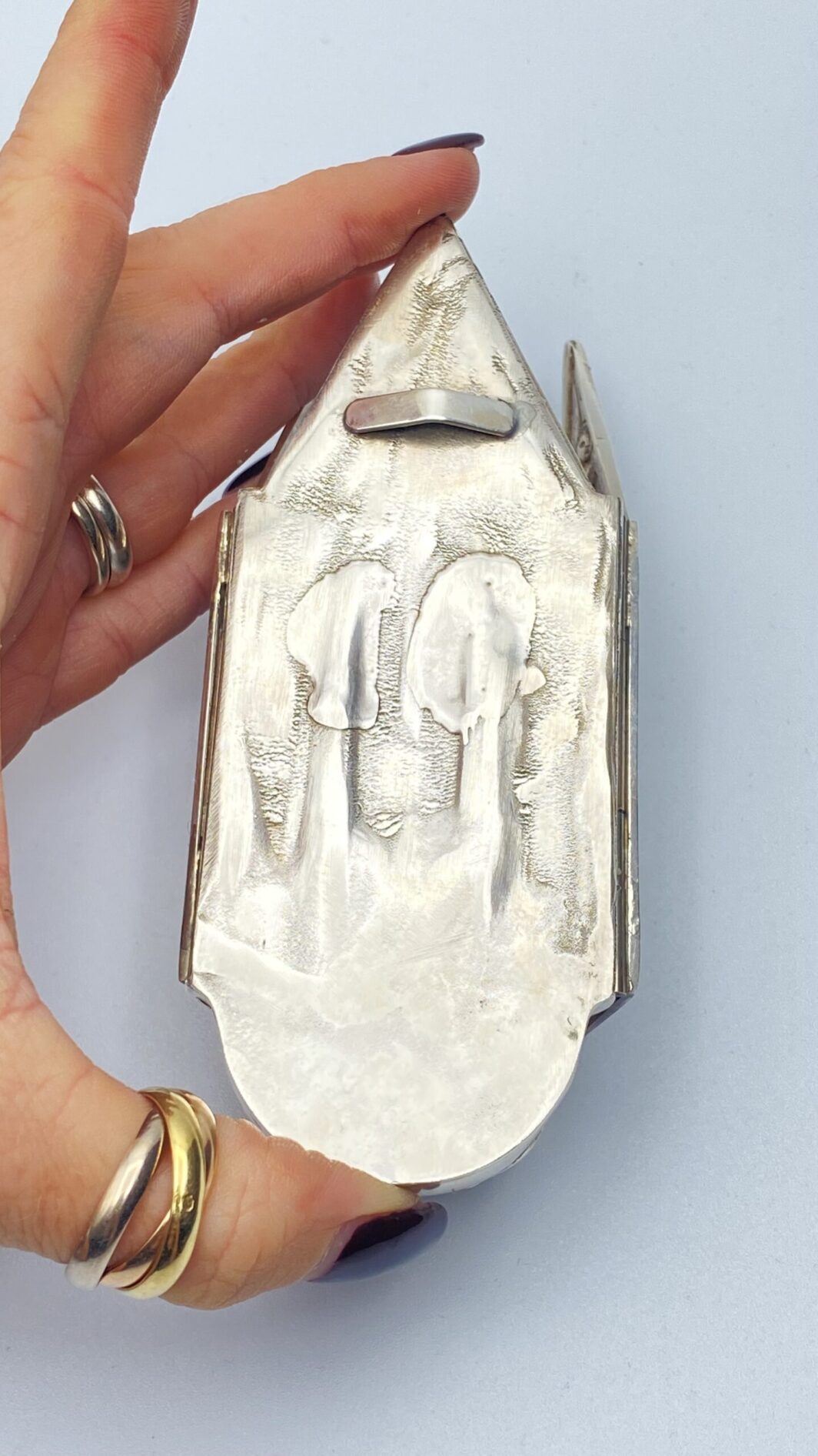 ACQUASANTIERA TRIPARTITA IN ARGENTO XX sec. - immagine 8