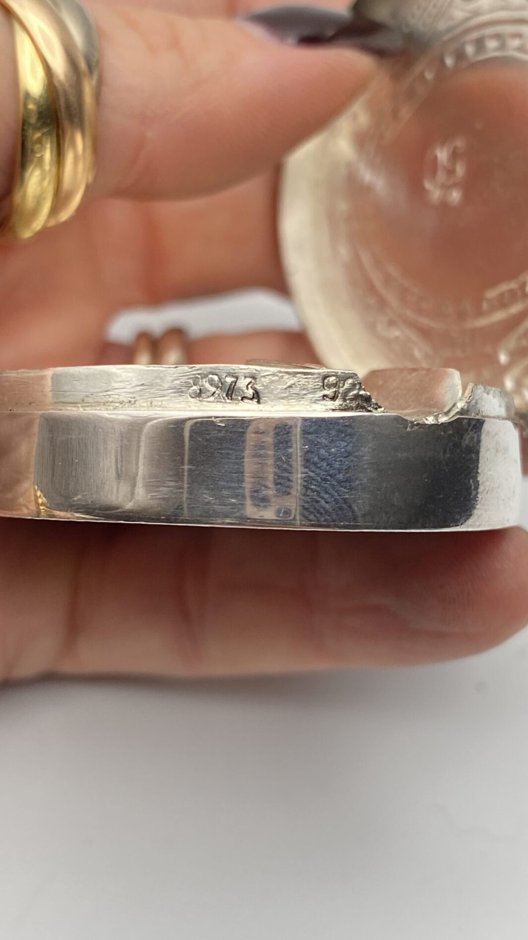 POSACENERE DA TASCA/BORSETTA IN ARGENTO E ORO. VINTAGE XX sec. - immagine 5