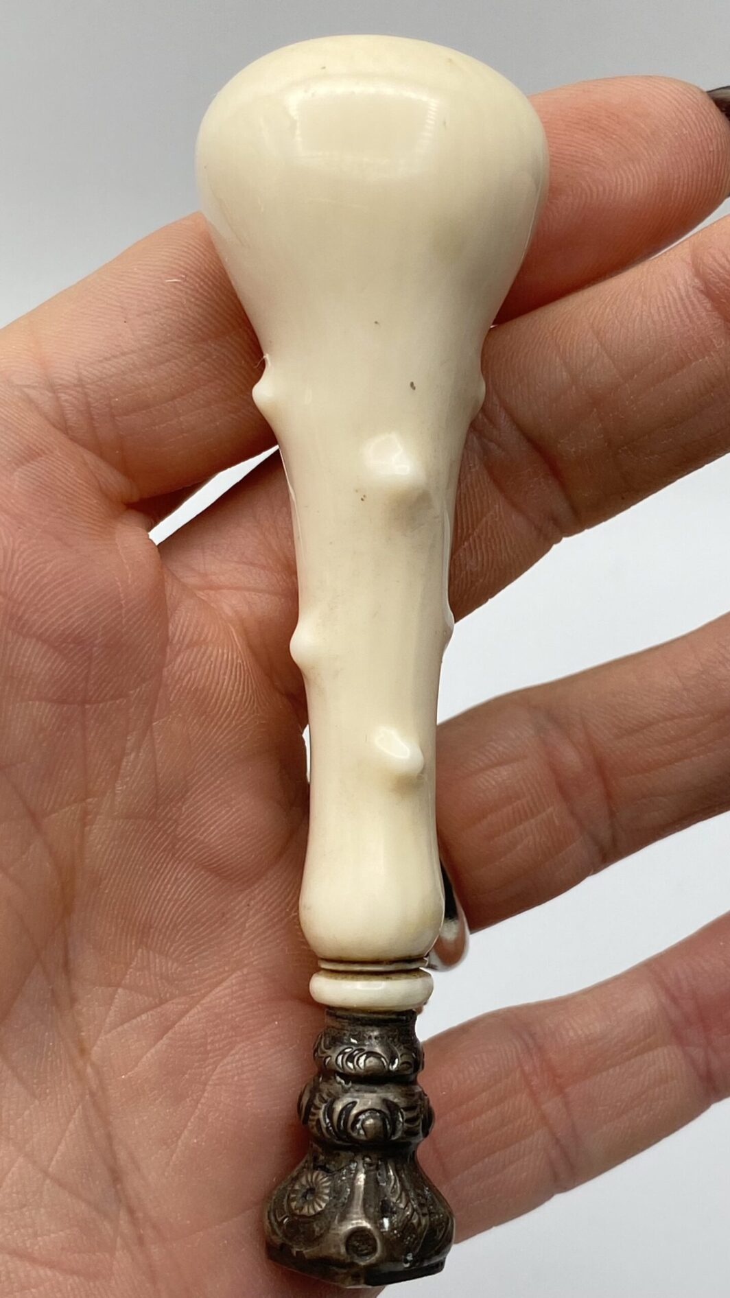 SIGILLO IN ARGENTO E MATERIALE ORGANICO PREGIATO. EPOCA NAPOLEONE III XIX SECOLO - immagine 4