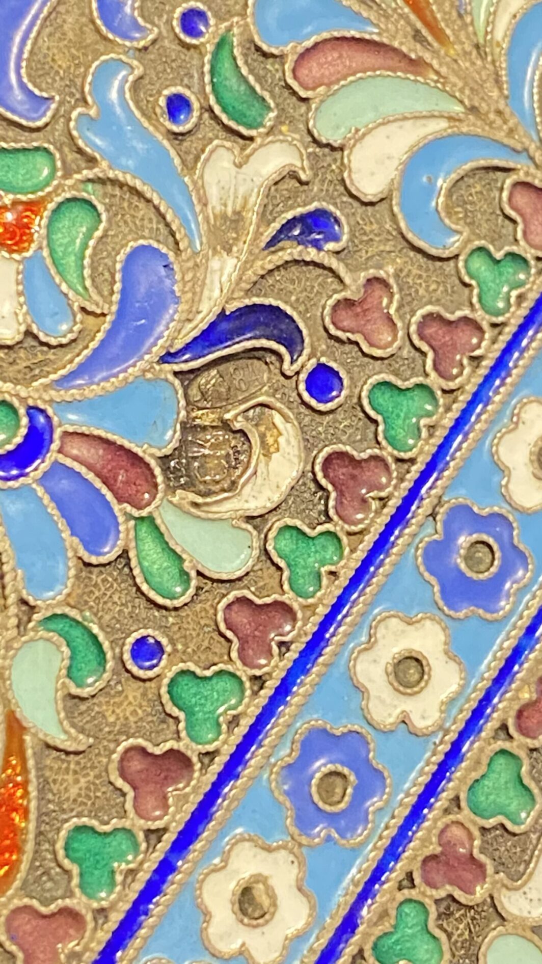PORTASIGARETTE KHLEBNIKOV IN ARGENTO RUSSO CLOISONNE XIX sec. - immagine 8
