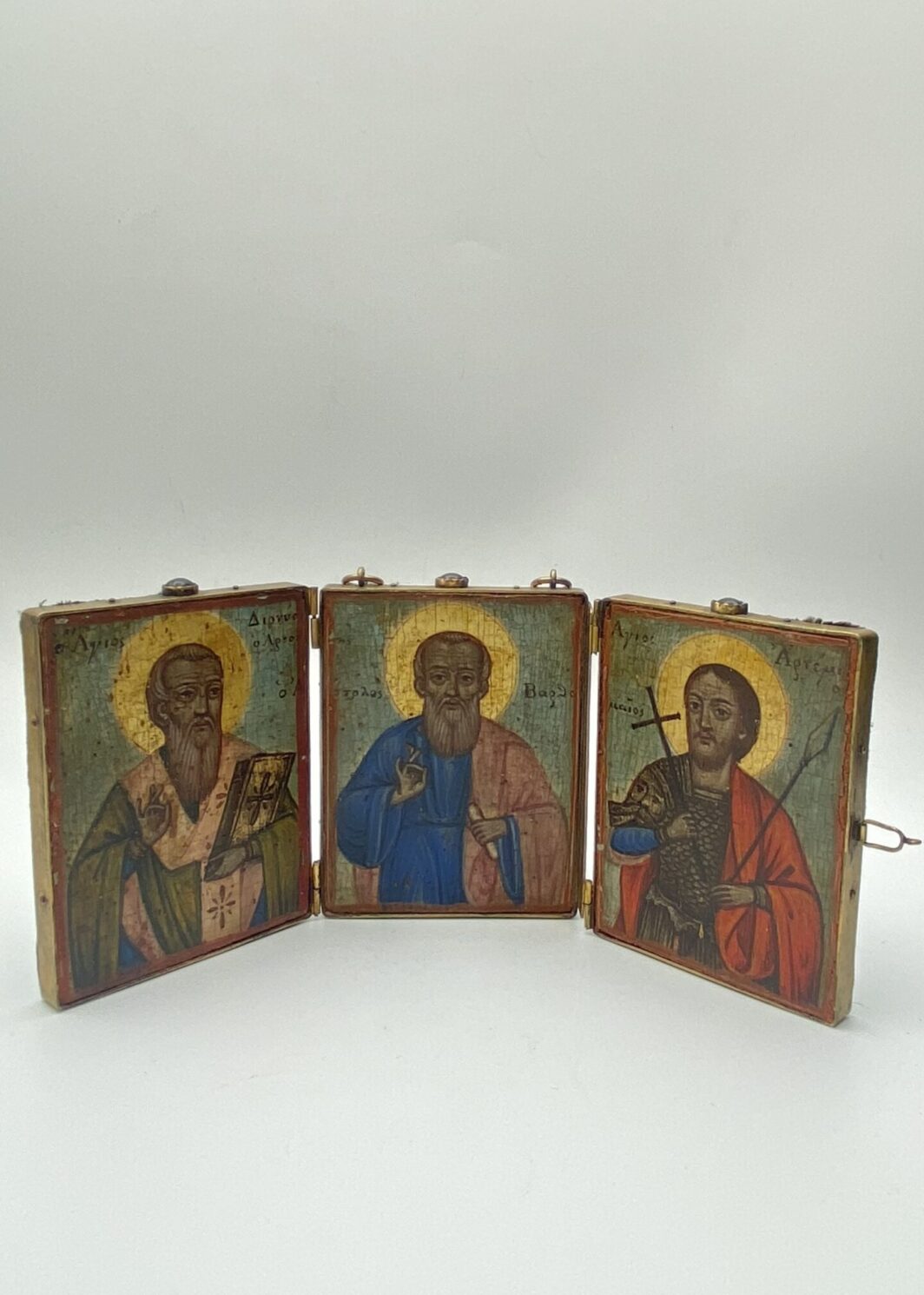 TRITTICO DI ICONE DA VIAGGIO. RUSSIA I METÀ DEL XIX sec.