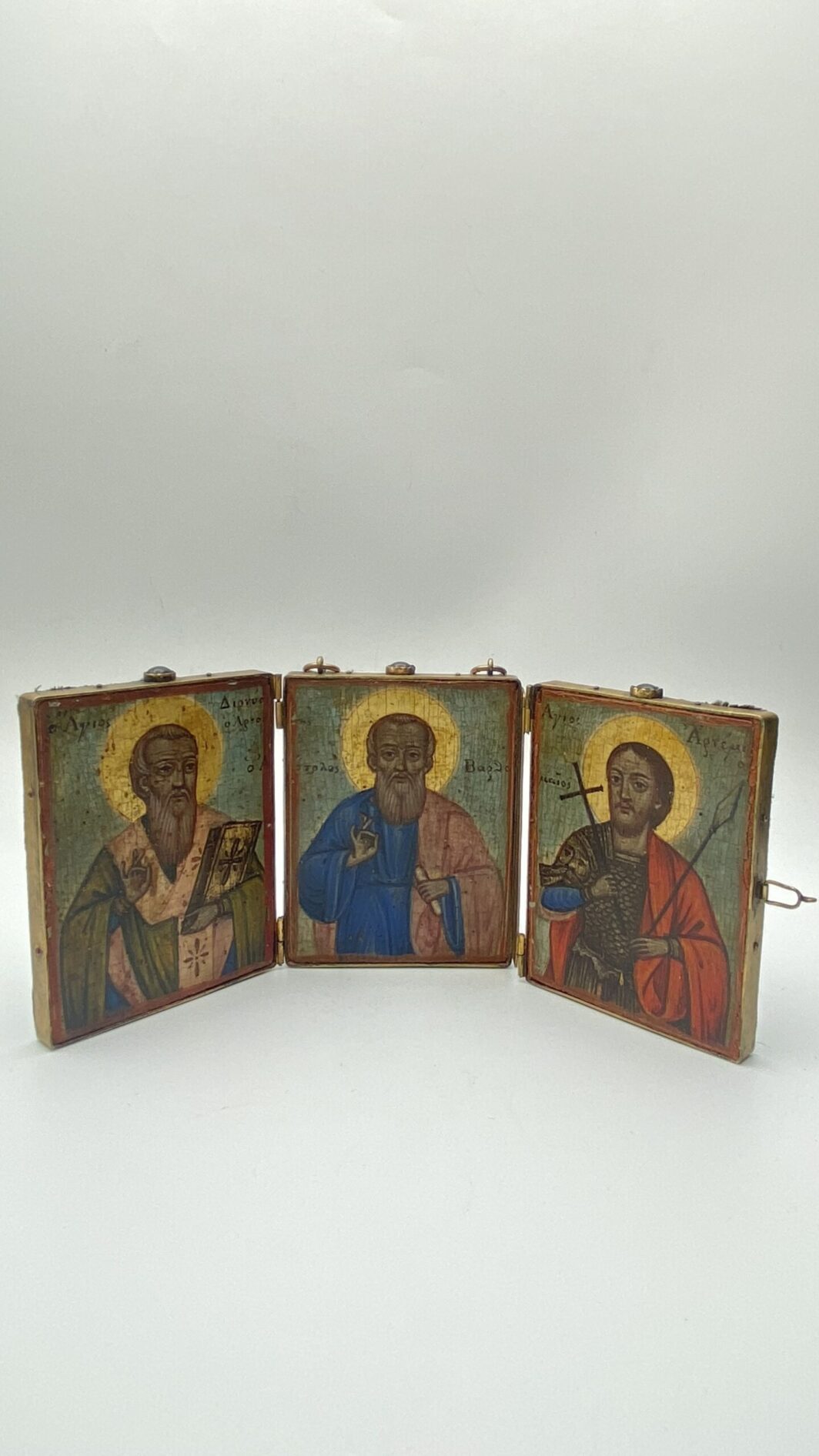 TRITTICO DI ICONE DA VIAGGIO. RUSSIA I METÀ DEL XIX sec.