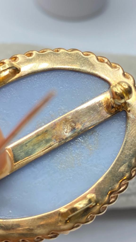 CAMMEO IN PORCELLANA WEDGWOOD CON CORNICE IN ORO 9KT. EPOCA REGINA VITTORIA XIX sec. - immagine 9