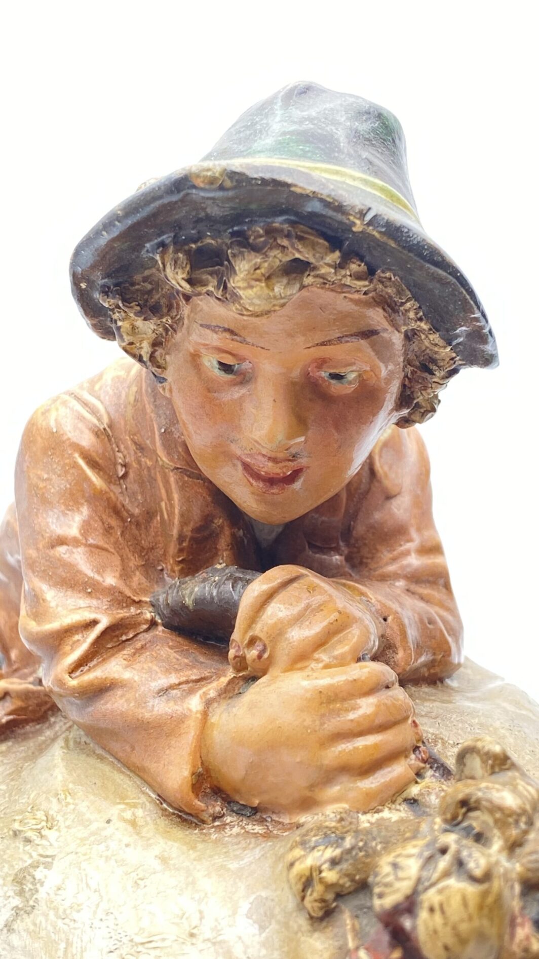 RARA SCATOLA PORTA TABACCO  DA COLLEZIONE IN TERRACOTTA. SCUOLA GOLDSCHEIDER XIX sec. - immagine 9