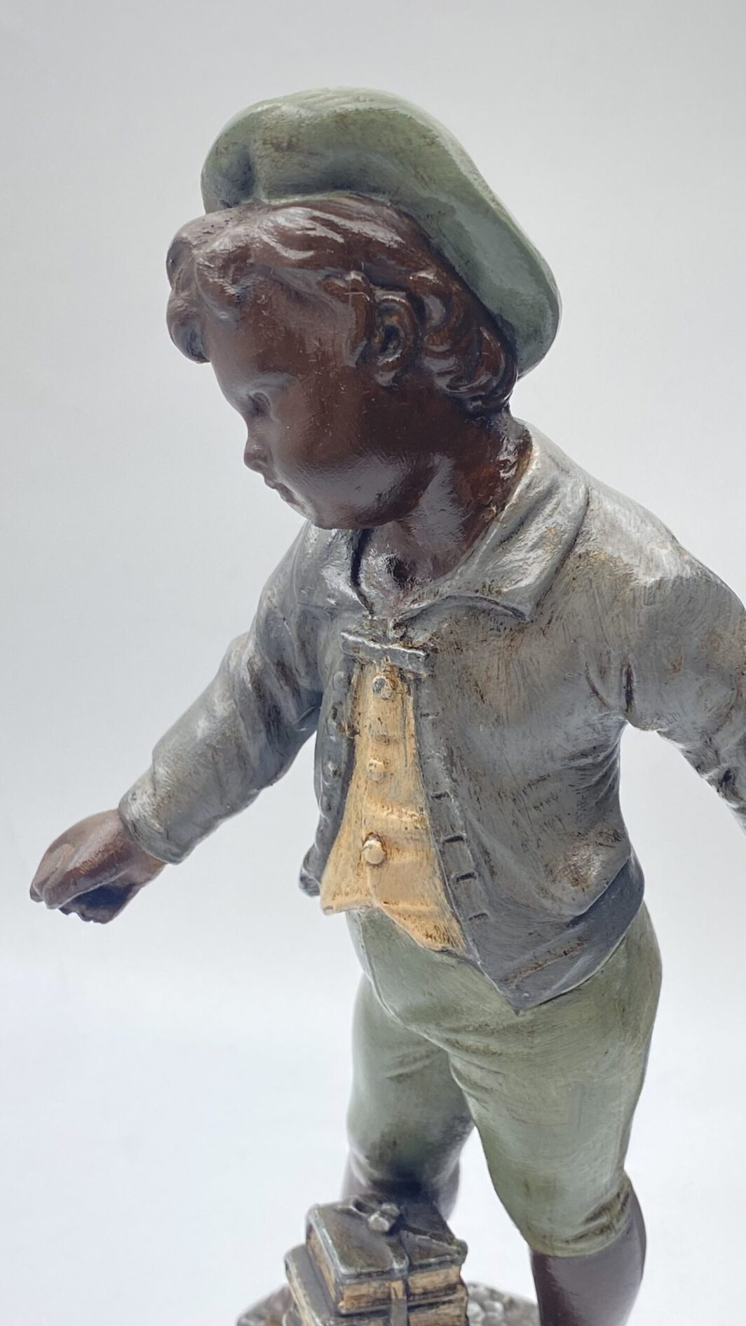 MONELLI ‘’SORTIE DE L’ECOLE’’ IN ANTIMONIO POLICROMO. SCULTORE GEO MAXIM (1885-1940) - immagine 5