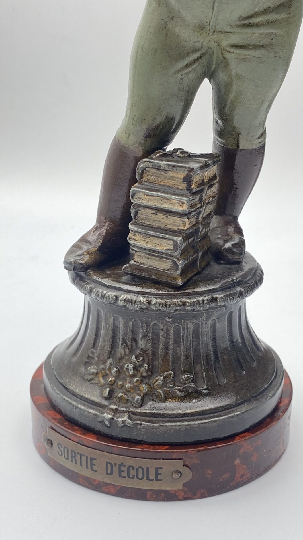 MONELLI ‘’SORTIE DE L’ECOLE’’ IN ANTIMONIO POLICROMO. SCULTORE GEO MAXIM (1885-1940) - immagine 7