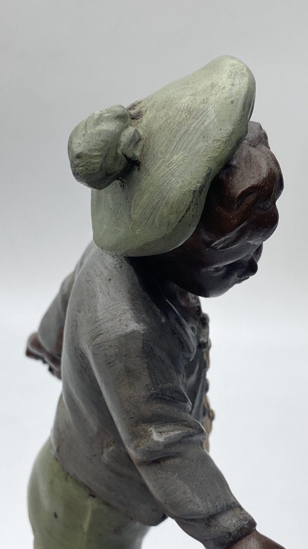 MONELLI ‘’SORTIE DE L’ECOLE’’ IN ANTIMONIO POLICROMO. SCULTORE GEO MAXIM (1885-1940) - immagine 9