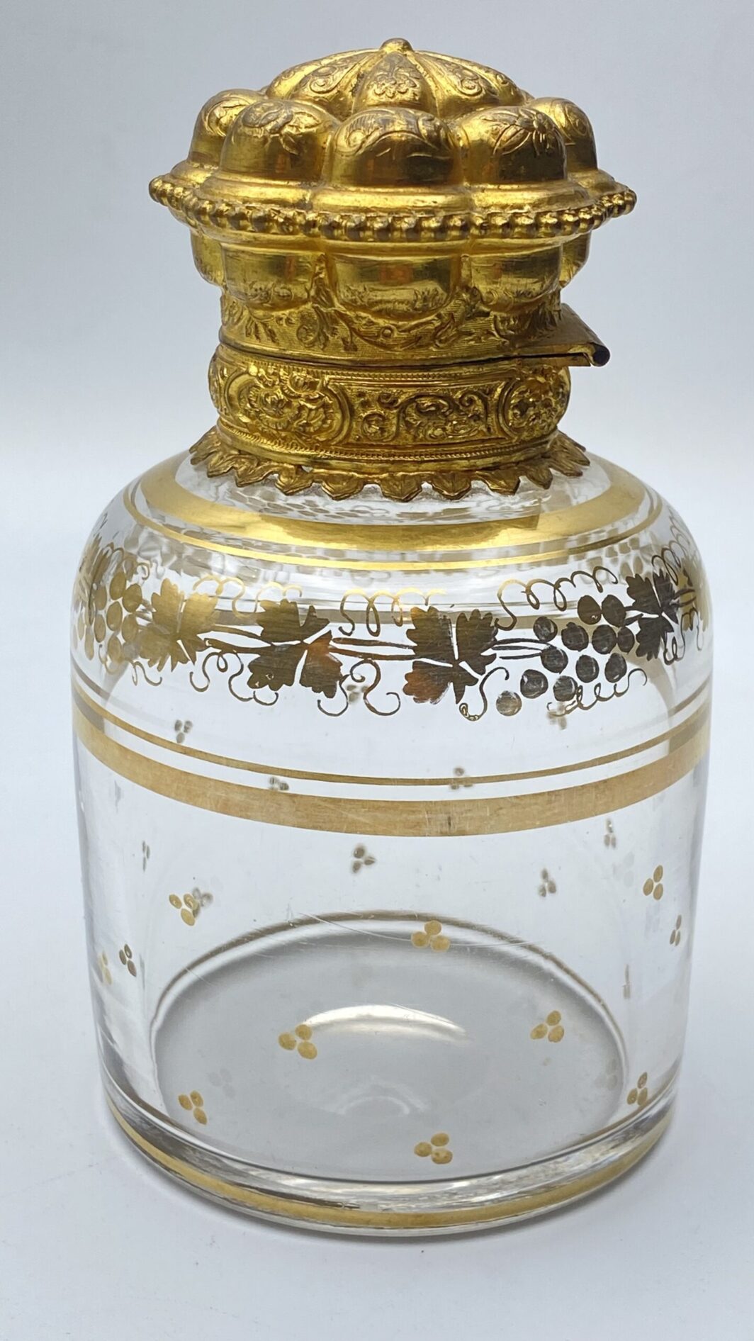 BOTTIGLIA PORTAPROFUMO IN CRISTALLO E PINCHBECK. EPOCA CARLO X 1830 circa - immagine 4