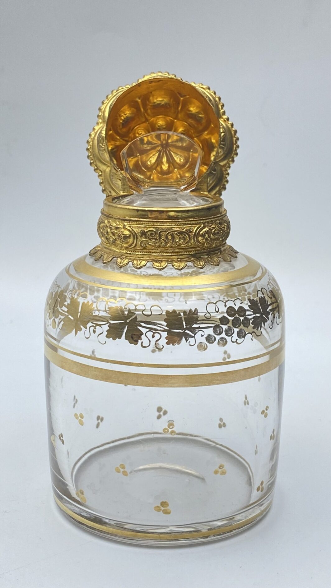 BOTTIGLIA PORTAPROFUMO IN CRISTALLO E PINCHBECK. EPOCA CARLO X 1830 circa - immagine 6