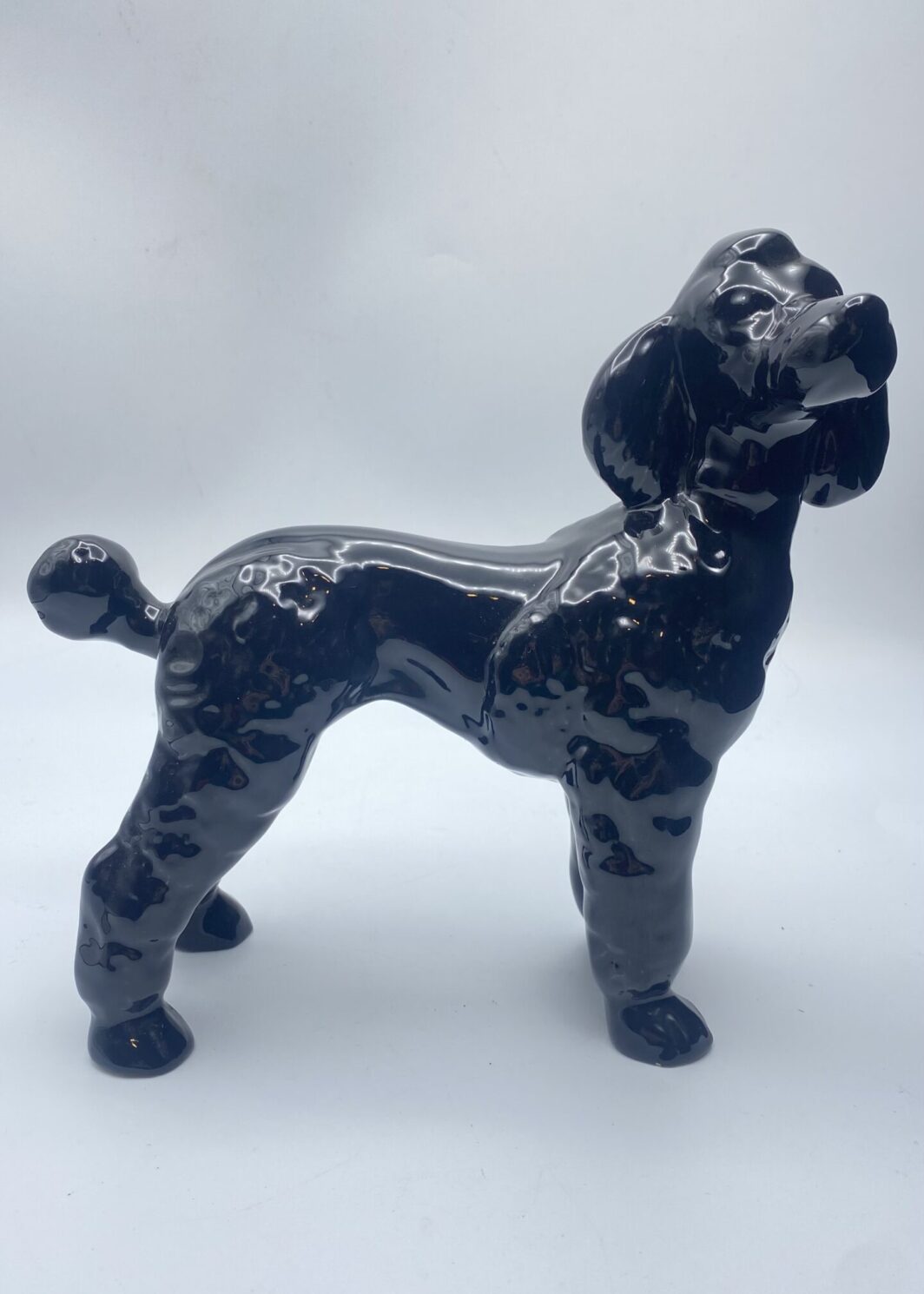CANE BARBONE GIGANTE IN PORCELLANA VINTAGE ANNI ‘30.