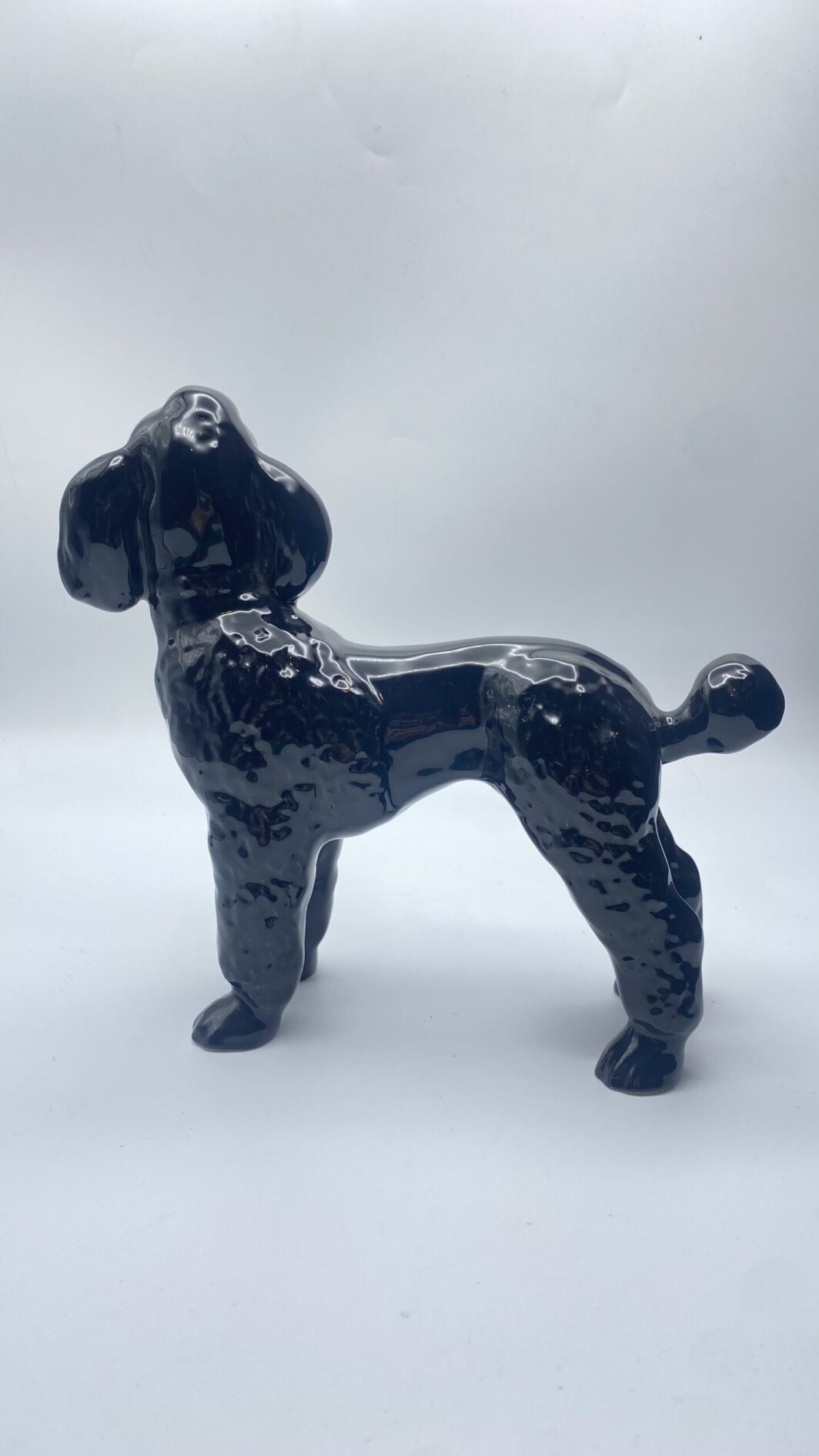 CANE BARBONE GIGANTE IN PORCELLANA VINTAGE ANNI ‘30. - immagine 5