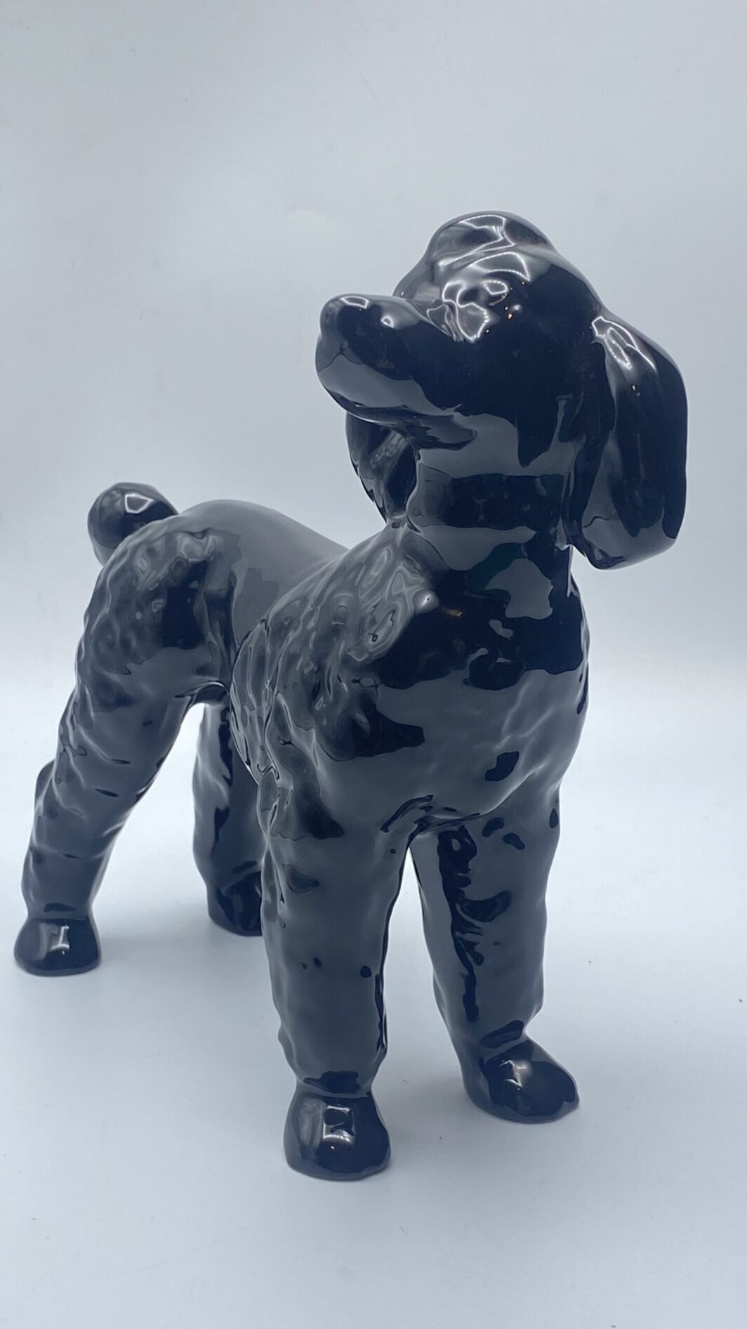 CANE BARBONE GIGANTE IN PORCELLANA VINTAGE ANNI ‘30. - immagine 7