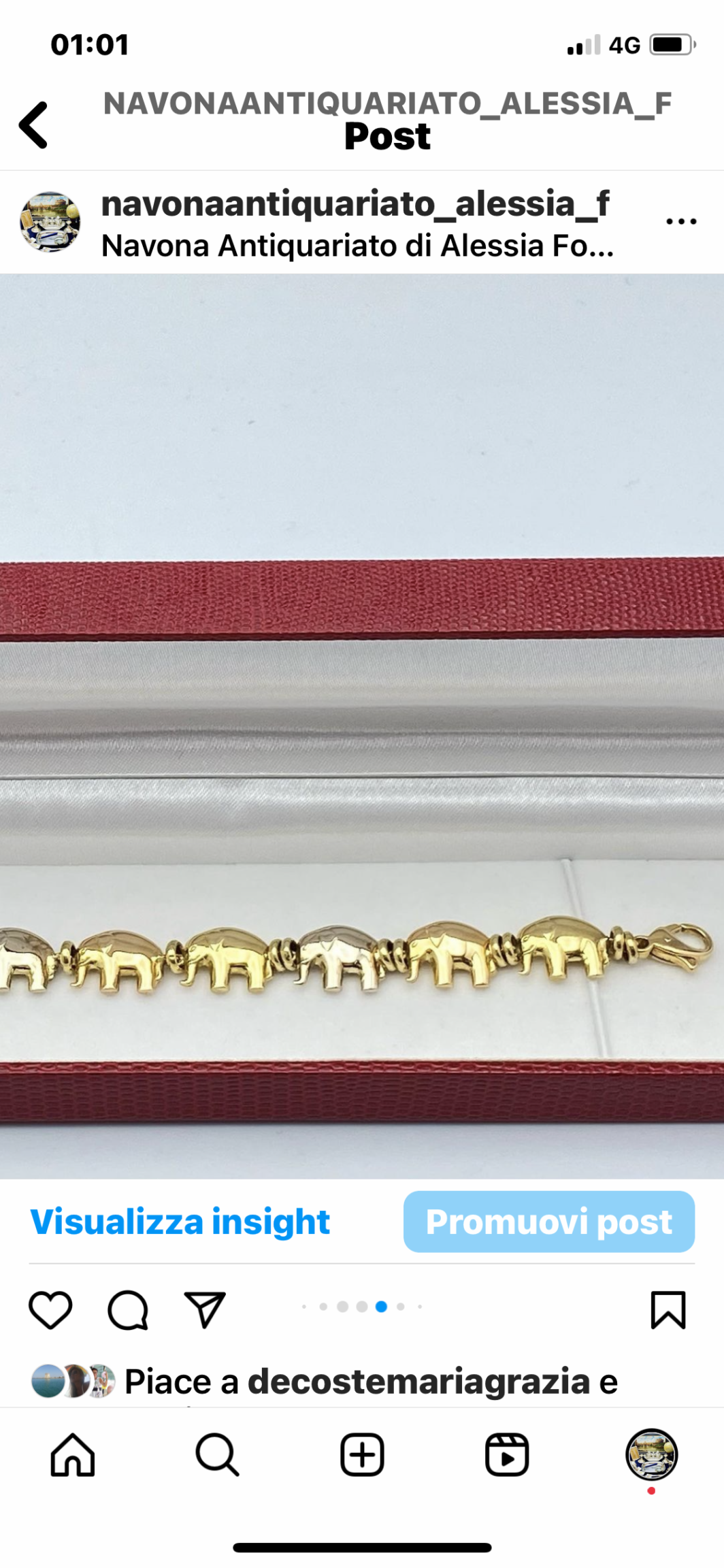 BRACCIALE VINTAGE IN ORO GIALLO, BIANCO E ROSA, 18 KT, CON ELEFANTI - immagine 8