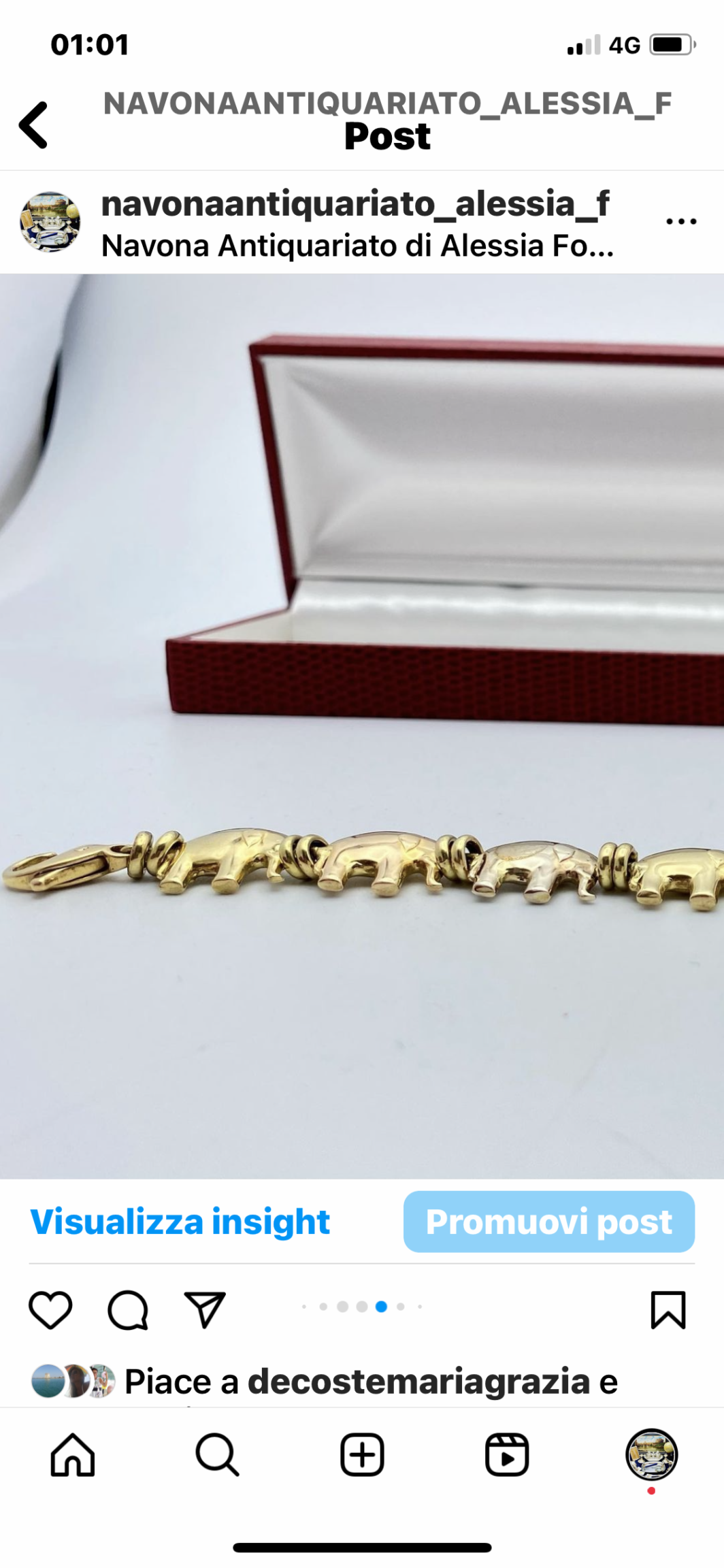 BRACCIALE VINTAGE IN ORO GIALLO, BIANCO E ROSA, 18 KT, CON ELEFANTI - immagine 9