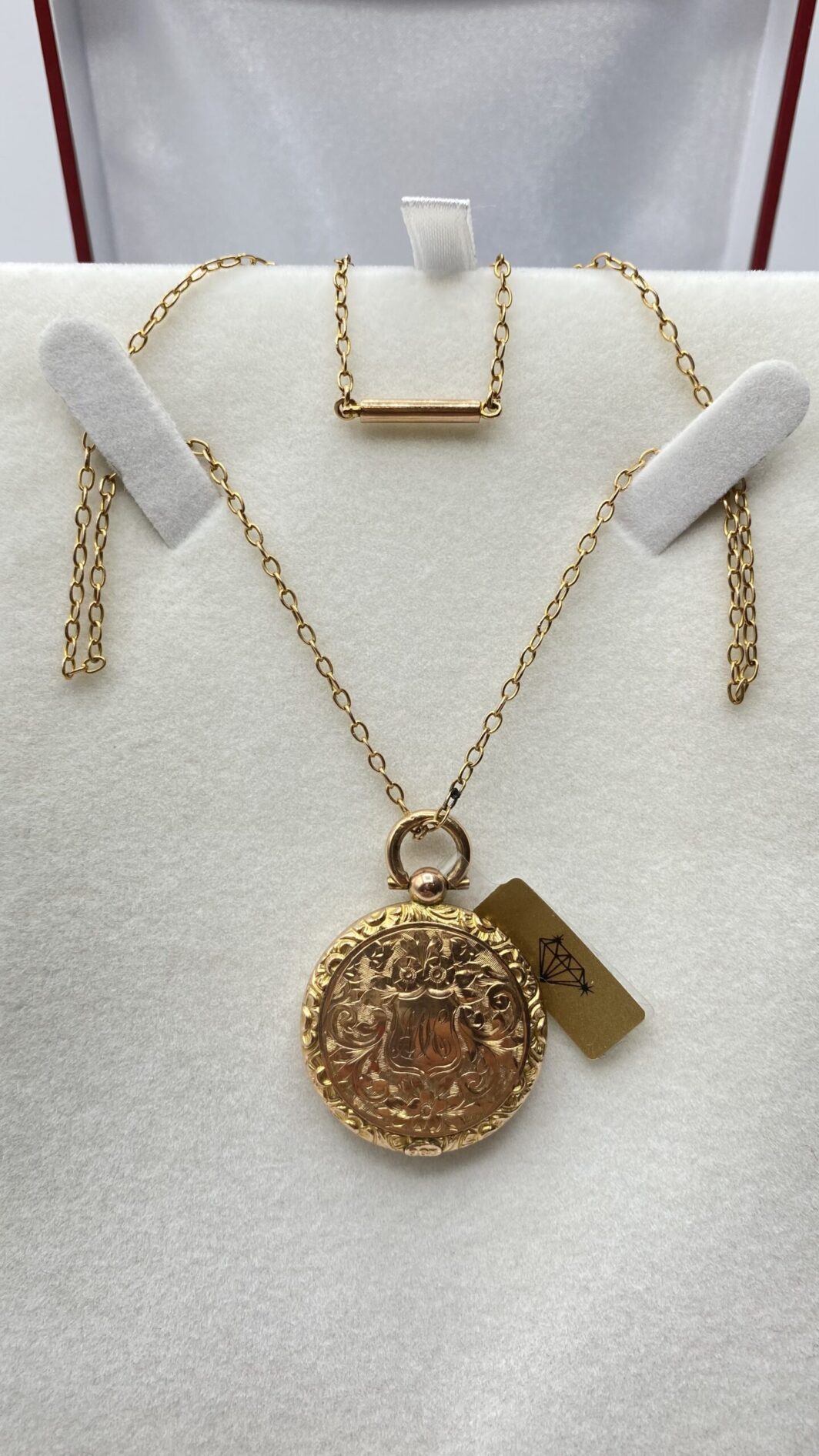 COLLANA CON MINIATURA PENDENTE, IN ORO 14 KT. EPOCA NAPOLEONE III - immagine 8