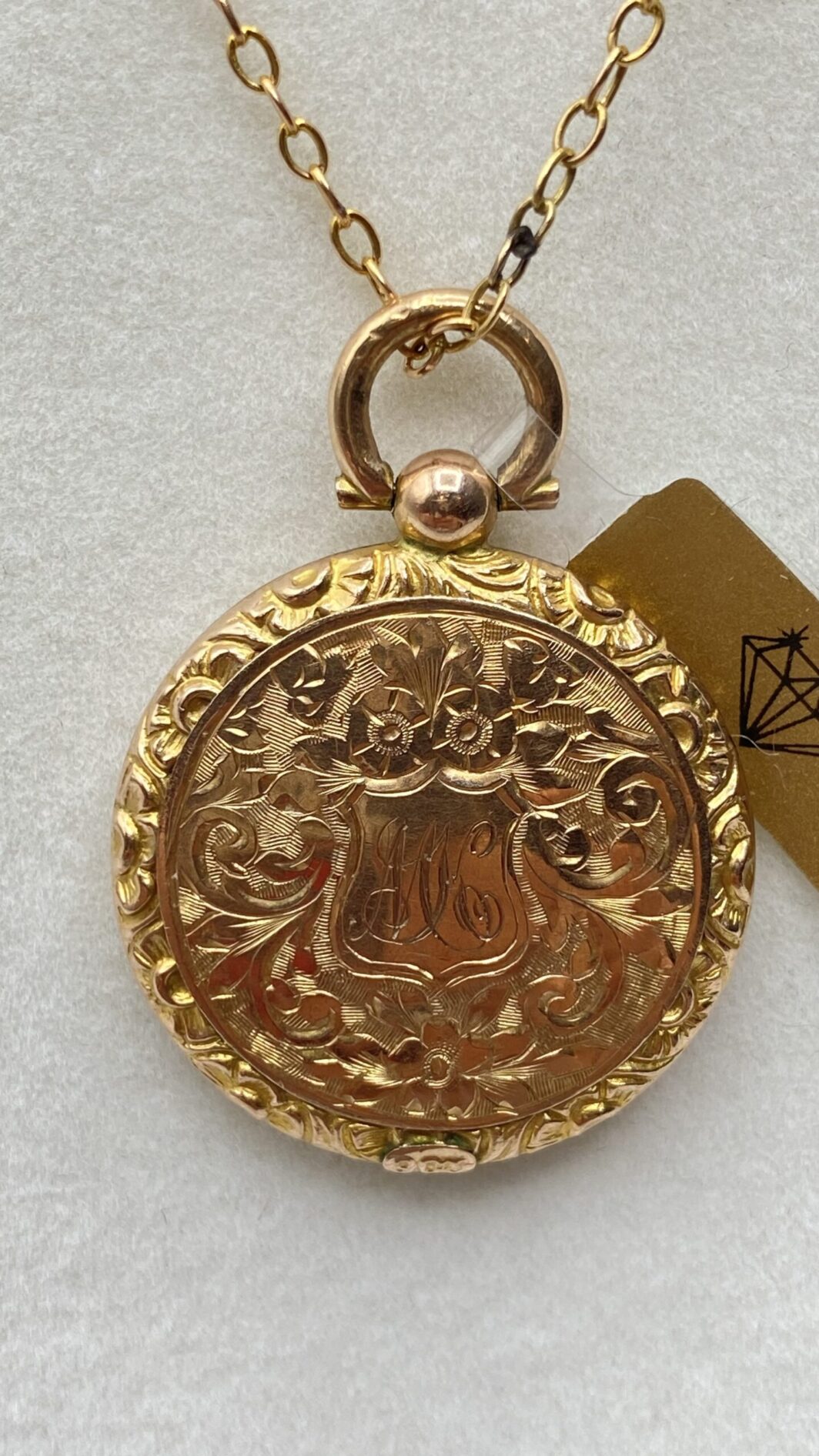 COLLANA CON MINIATURA PENDENTE, IN ORO 14 KT. EPOCA NAPOLEONE III - immagine 5