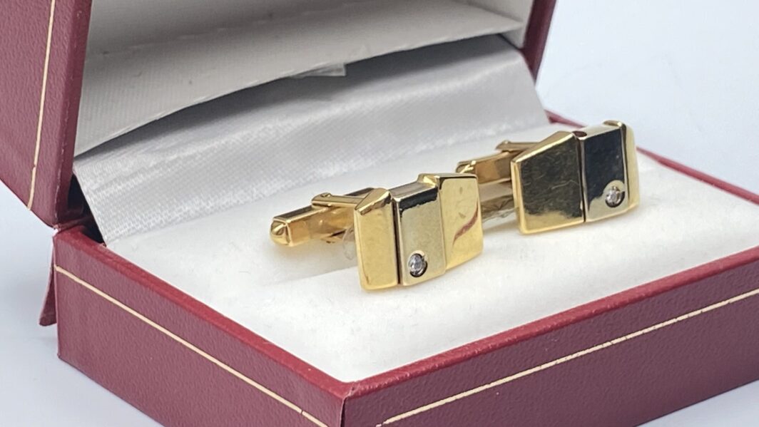PAIO DI GEMELLI VINTAGE, IN ORO E BRILLANTI. ANNI ‘60 - immagine 5