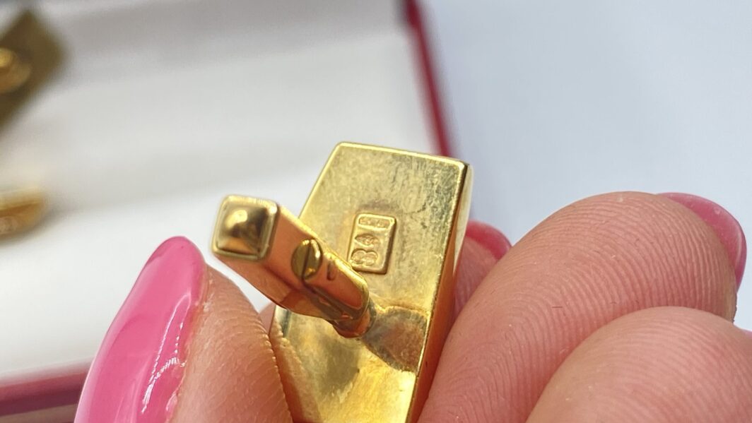 PAIO DI GEMELLI VINTAGE, IN ORO E BRILLANTI. ANNI ‘60 - immagine 2