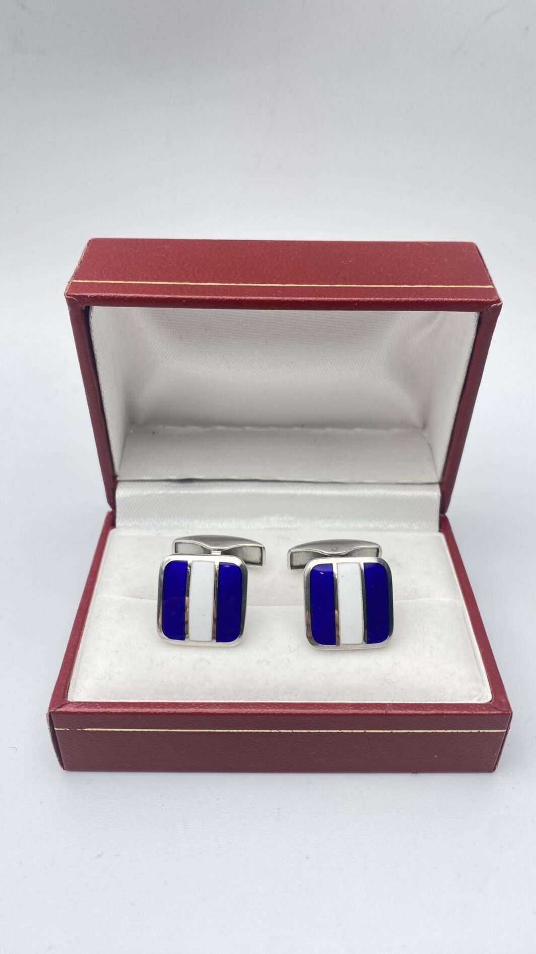 PAIO DI GEMELLI VINTAGE IN ARGENTO 925 E SMALTI