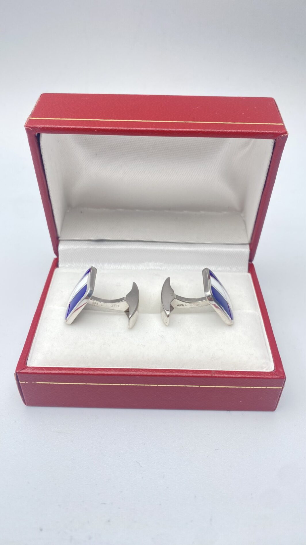 PAIO DI GEMELLI VINTAGE IN ARGENTO 925 E SMALTI - immagine 7