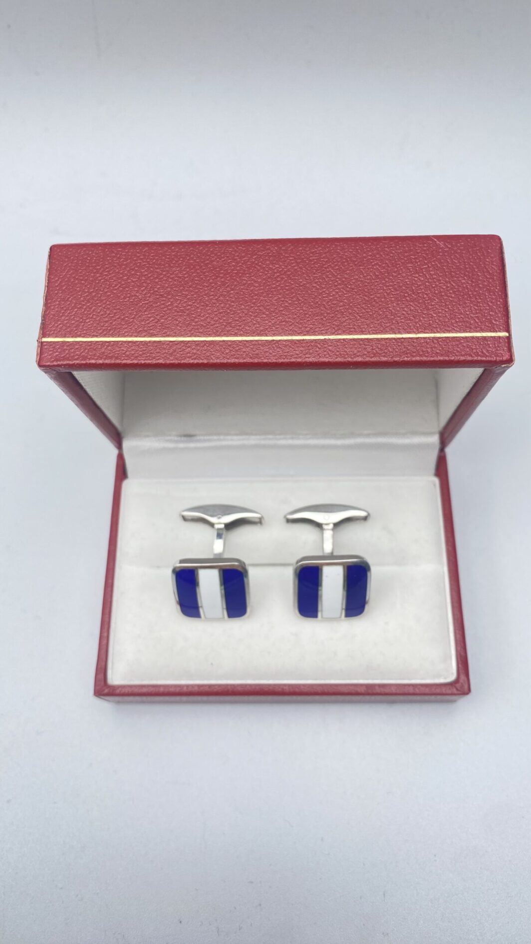 PAIO DI GEMELLI VINTAGE IN ARGENTO 925 E SMALTI - immagine 4