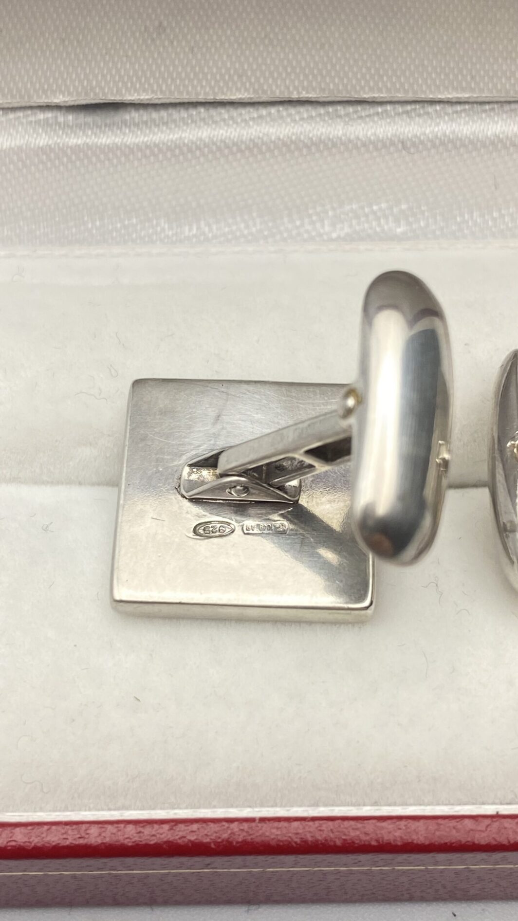 PAIO DI GEMELLI VINTAGE IN ARGENTO 925 E SMALTI COLOR TURCHESE E VERDE ACQUA - immagine 2