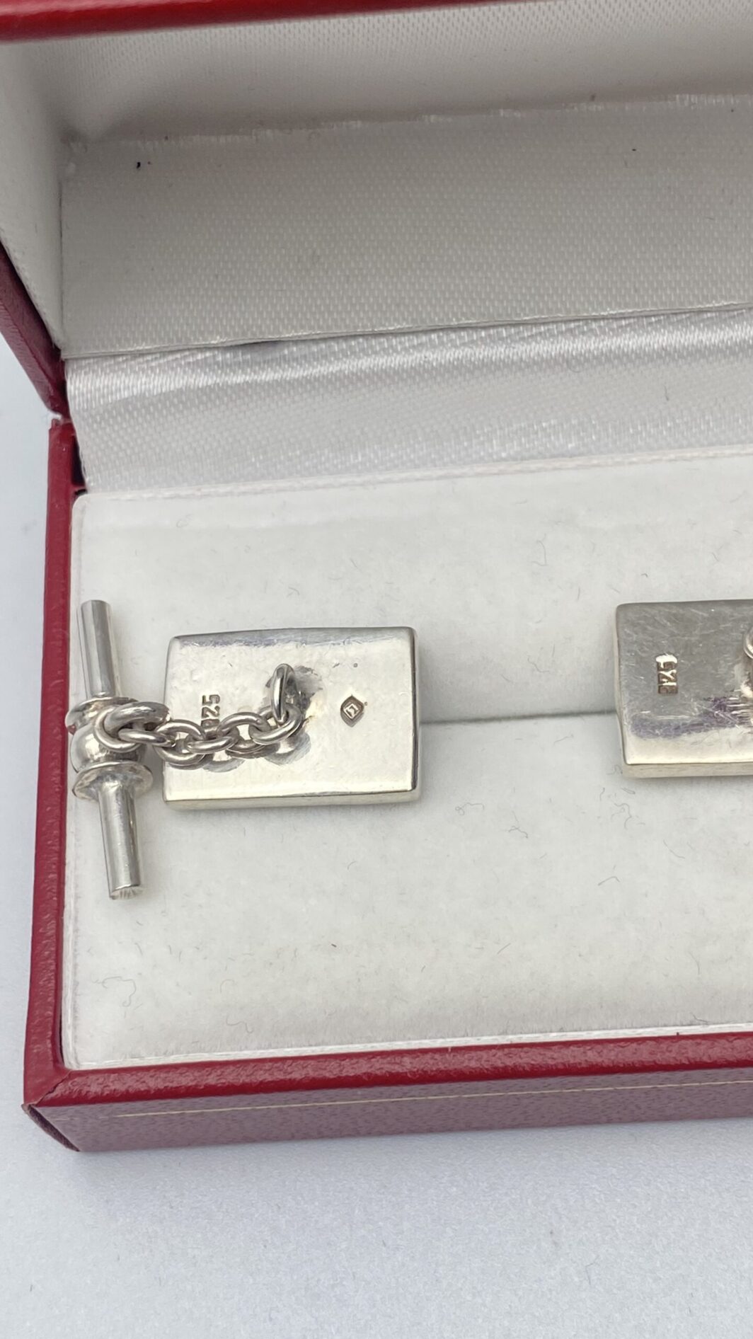 PAIO DI GEMELLI VINTAGE IN ARGENTO CON PLACCHE IN PORCELLANA SMALTATA - immagine 7