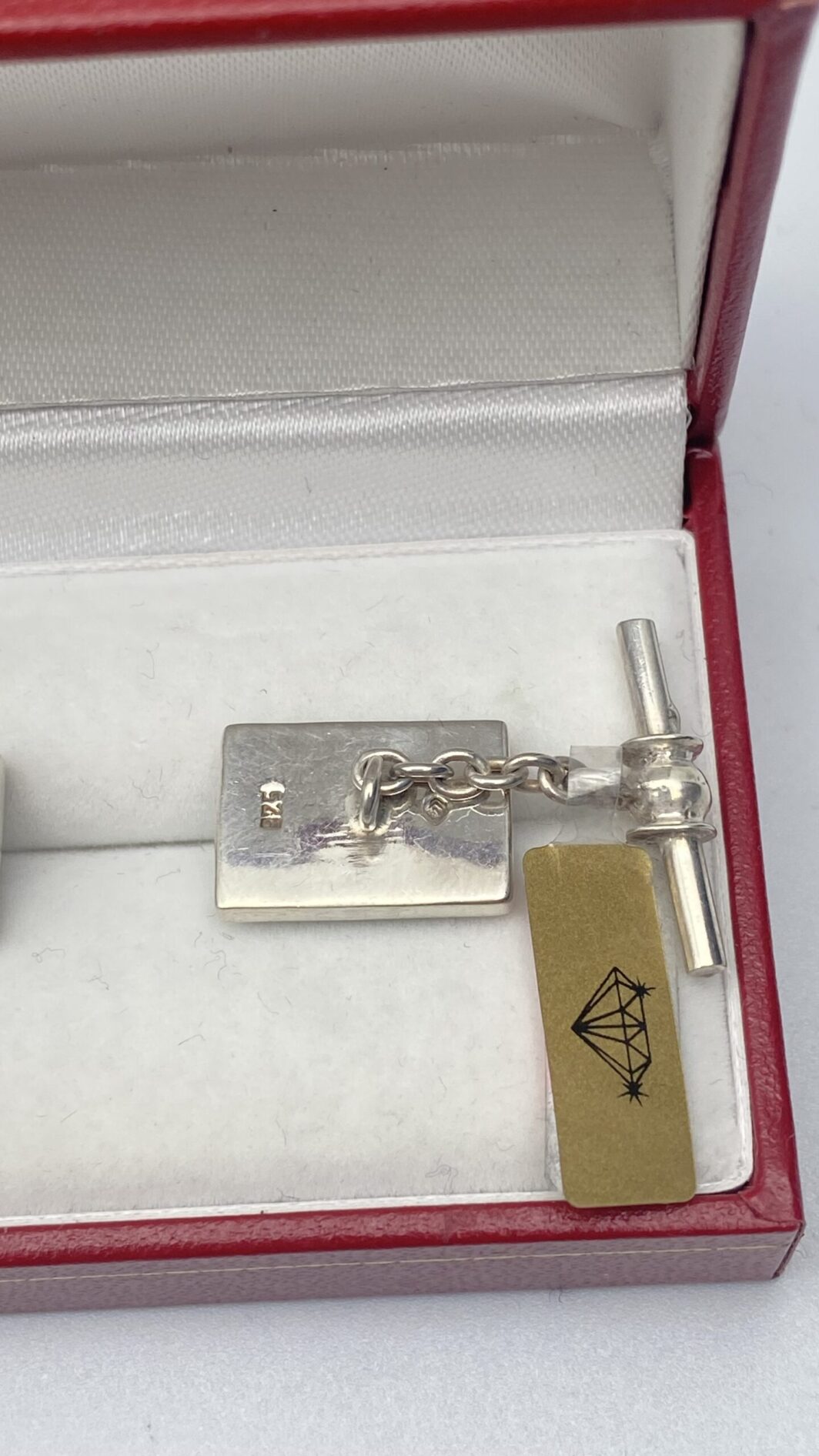 PAIO DI GEMELLI VINTAGE IN ARGENTO CON PLACCHE IN PORCELLANA SMALTATA - immagine 8